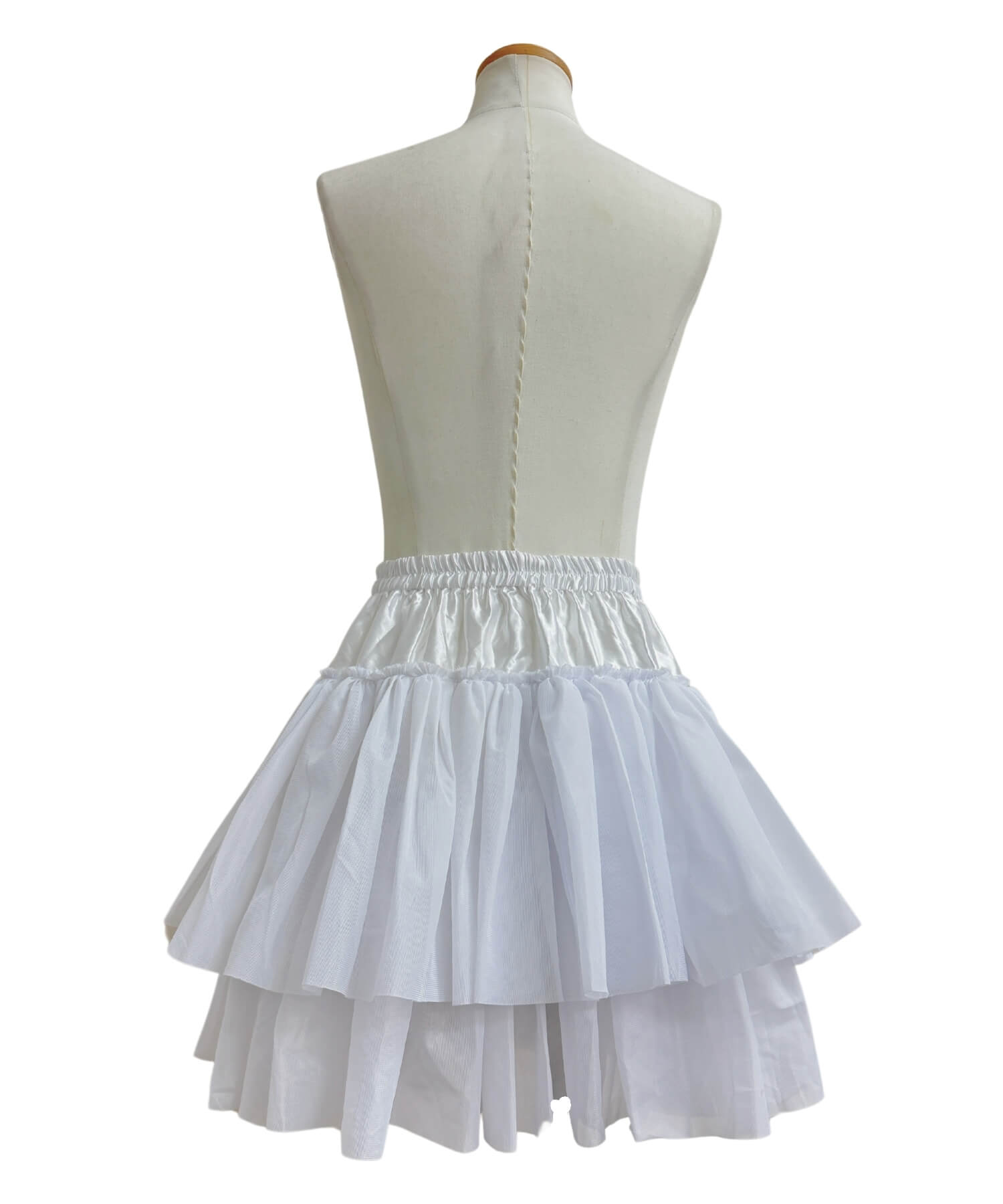 Two-tiered ruffled hard tulle panniers
