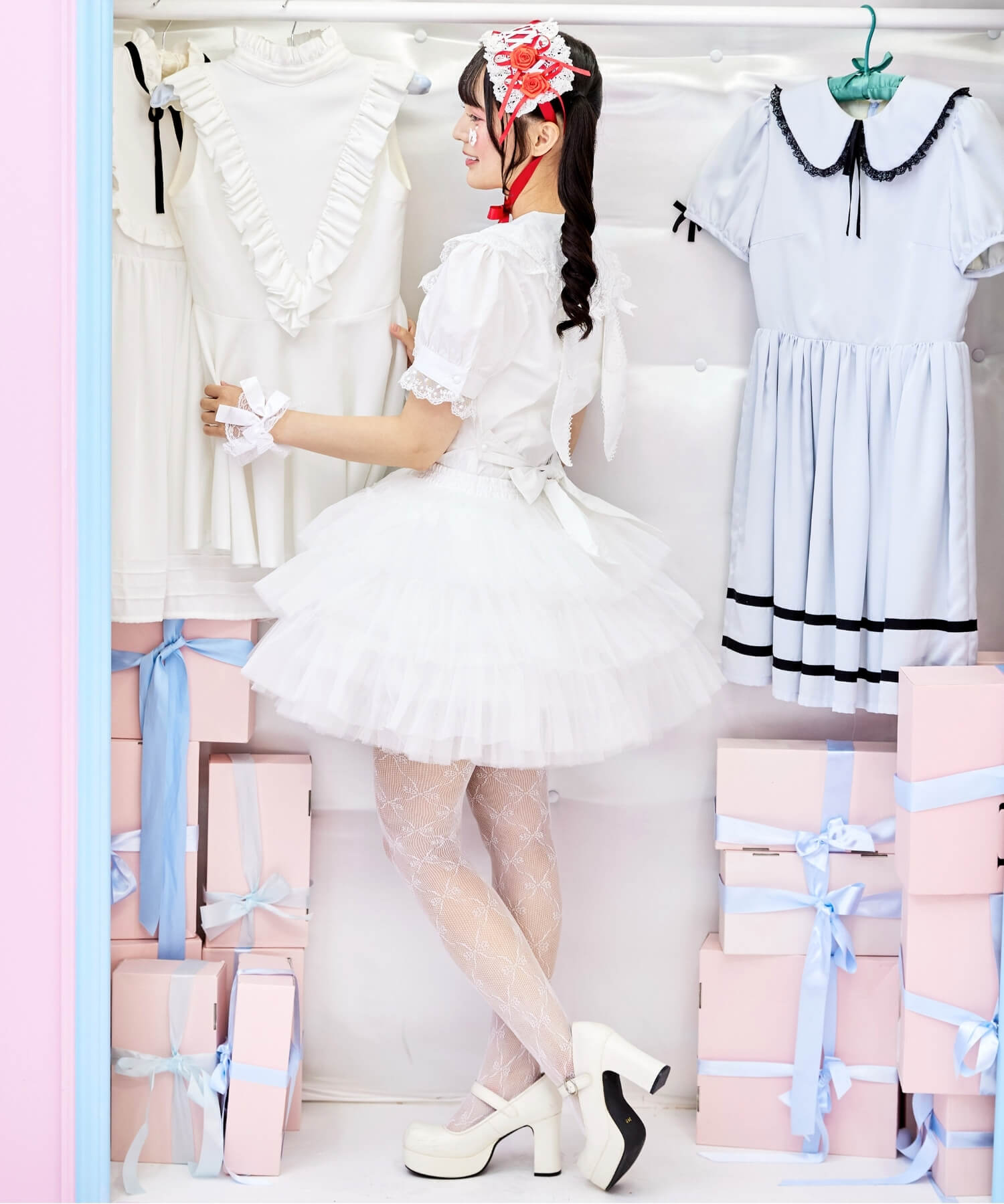 3-tiered ruffled layered tulle pannier
