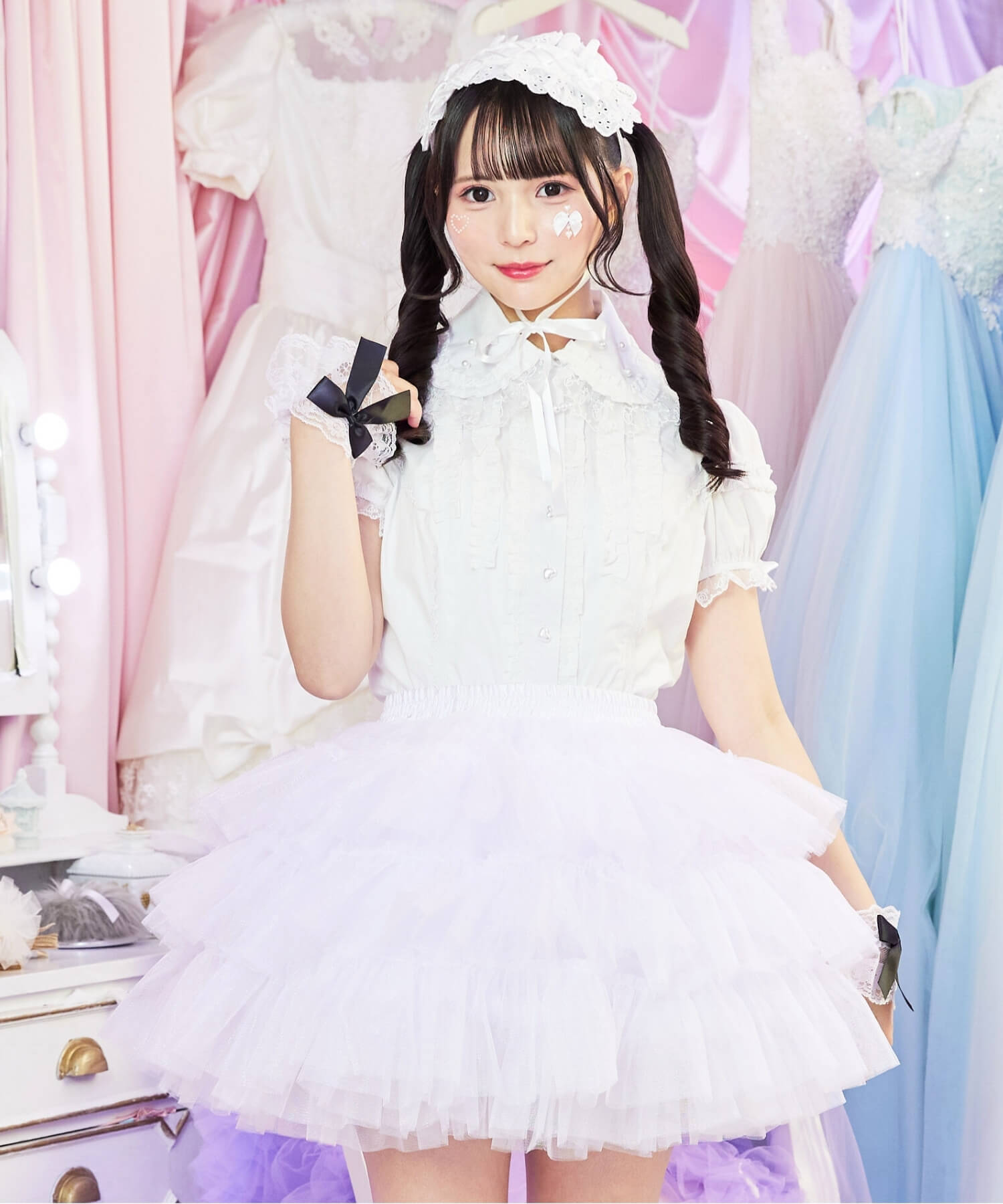 3-tiered ruffled layered tulle pannier