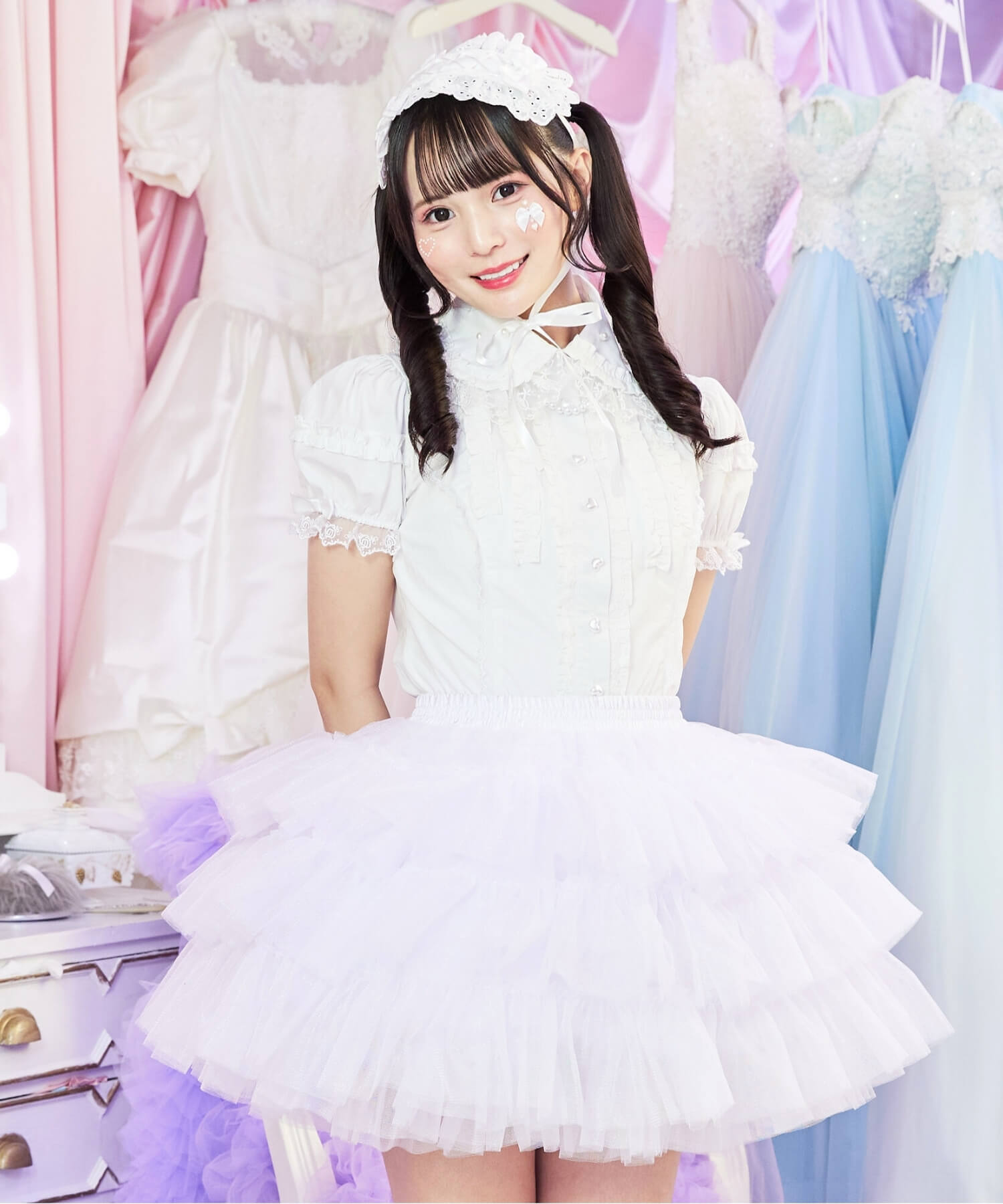 3-tiered ruffled layered tulle pannier