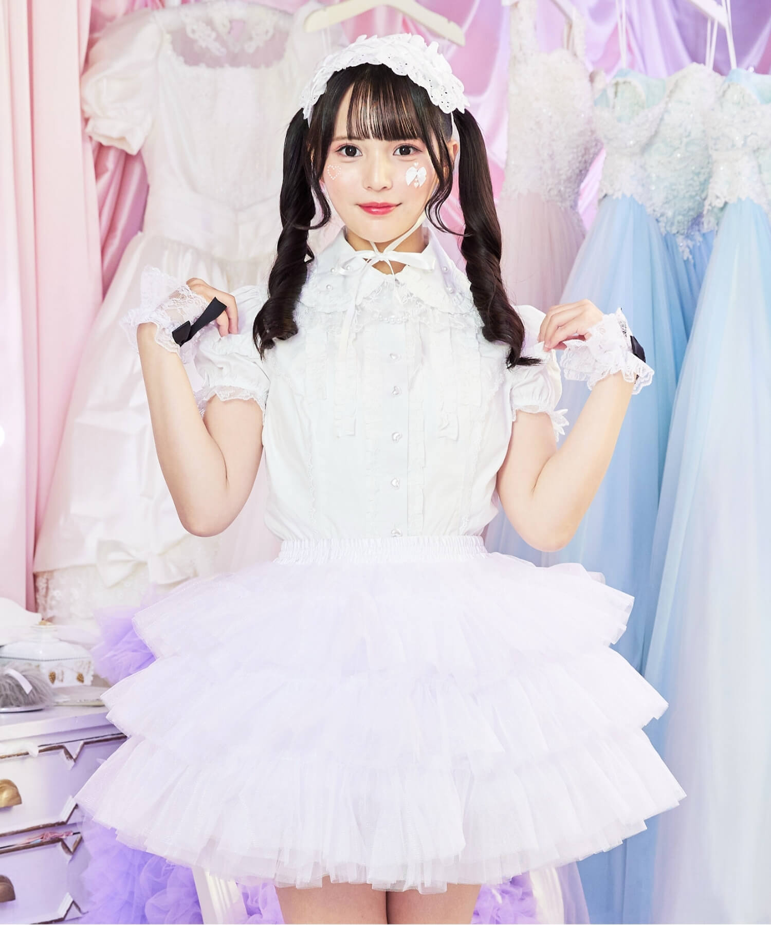 3-tiered ruffled layered tulle pannier