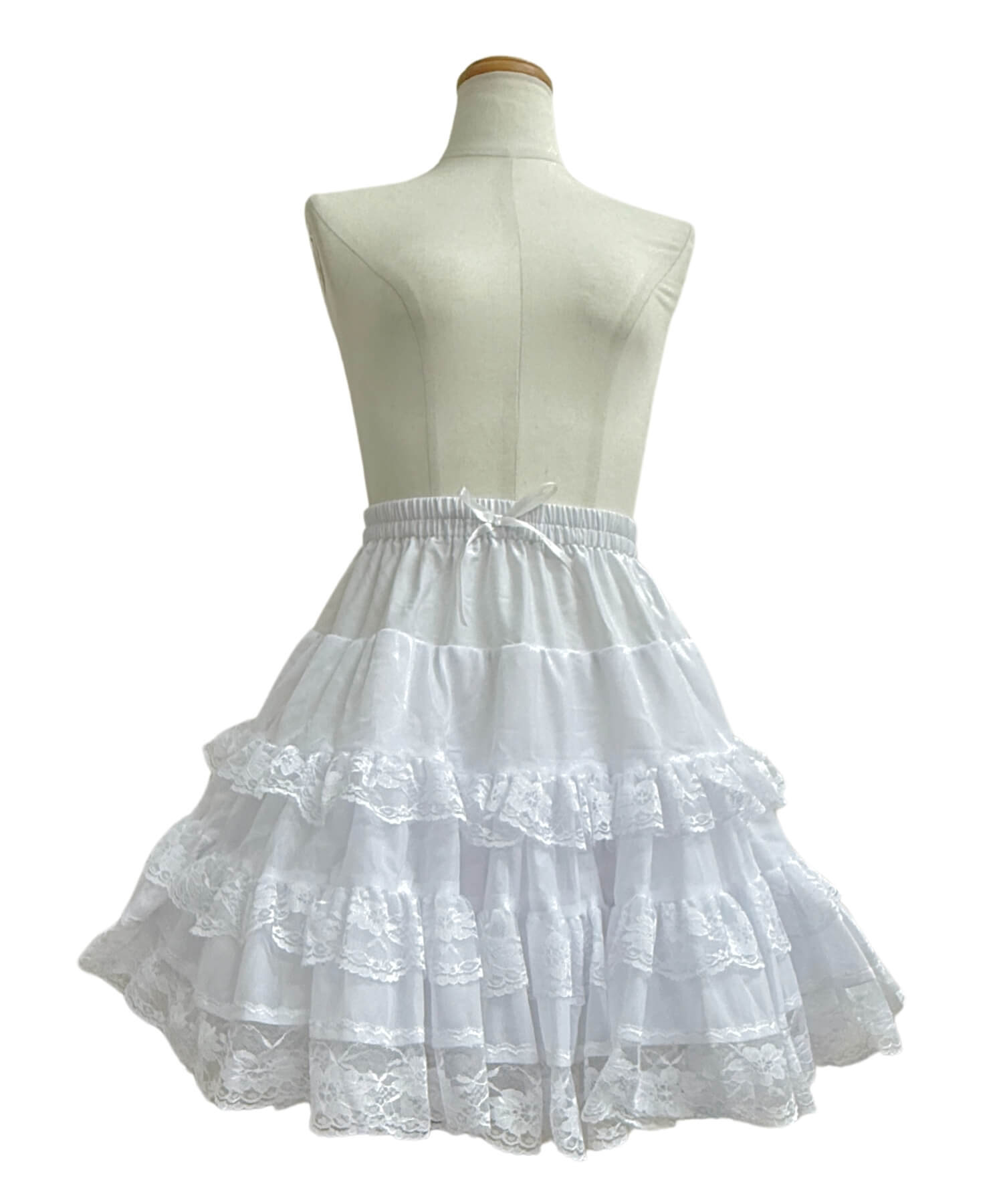 Mini length voluminous lace pannier
