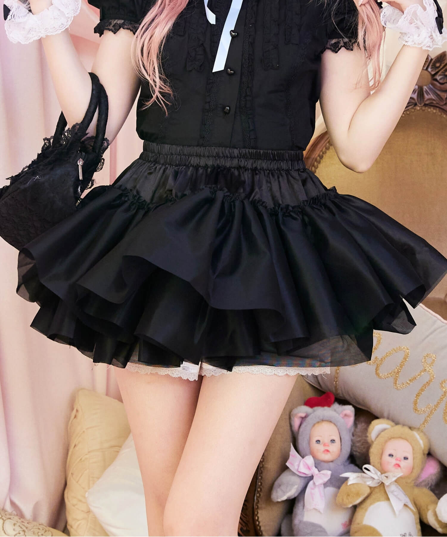 Double-layered hard tulle panniers