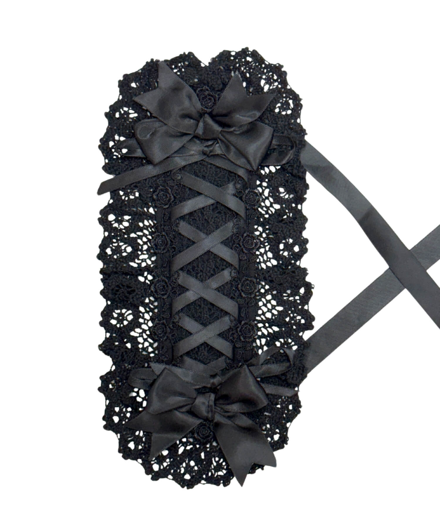 Lace-up ribbon headdress