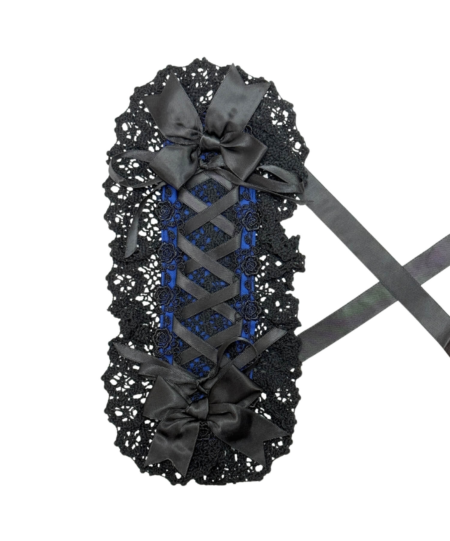 Lace-up ribbon headdress
