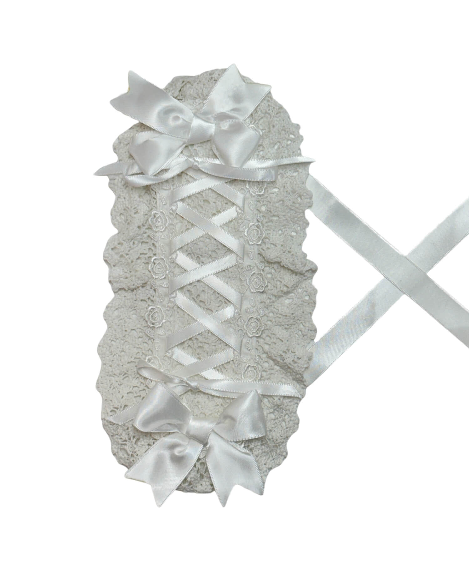 Lace-up ribbon headdress