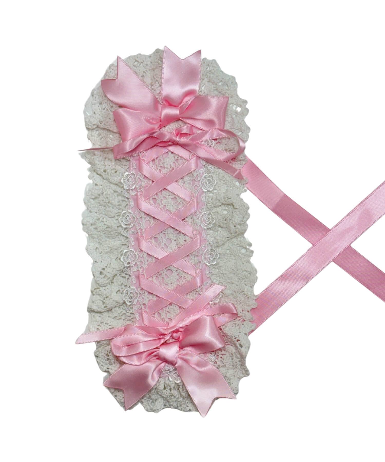 Lace-up ribbon headdress