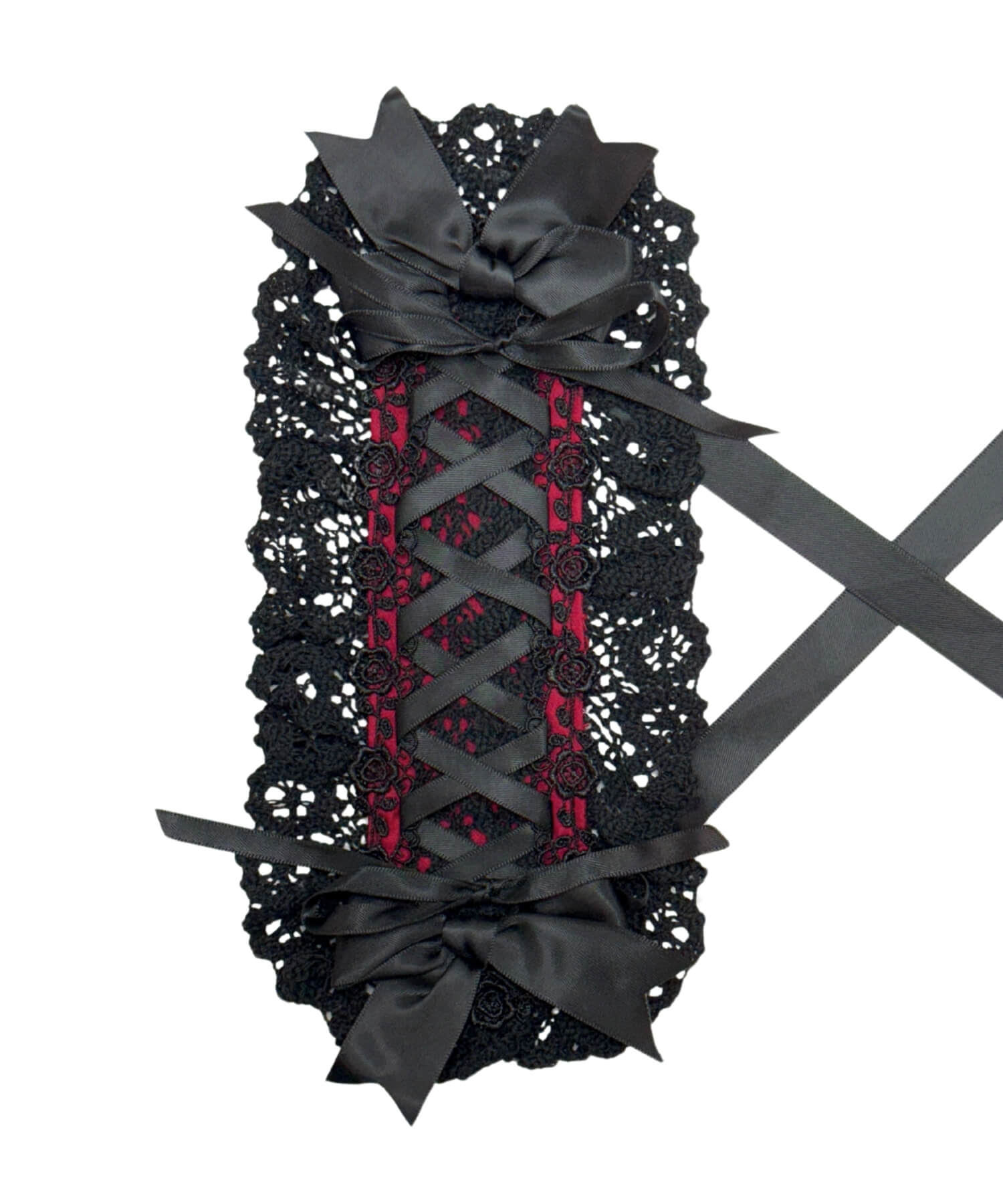 Lace-up ribbon headdress