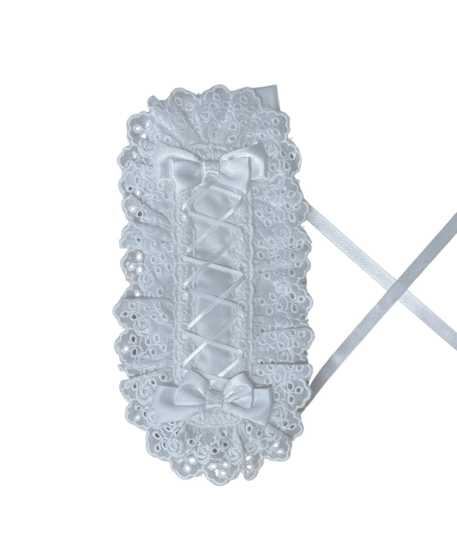 Cut lace ribbon headdress