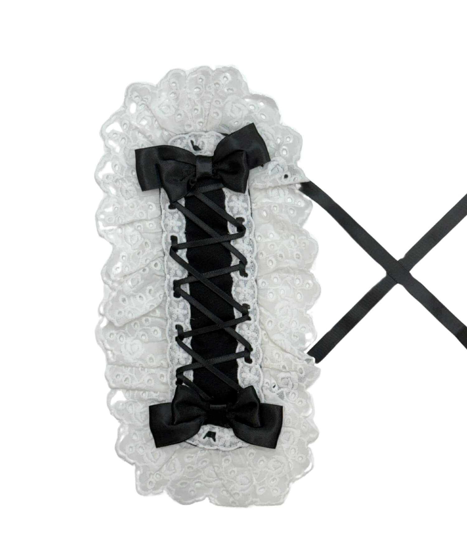Cut lace ribbon headdress