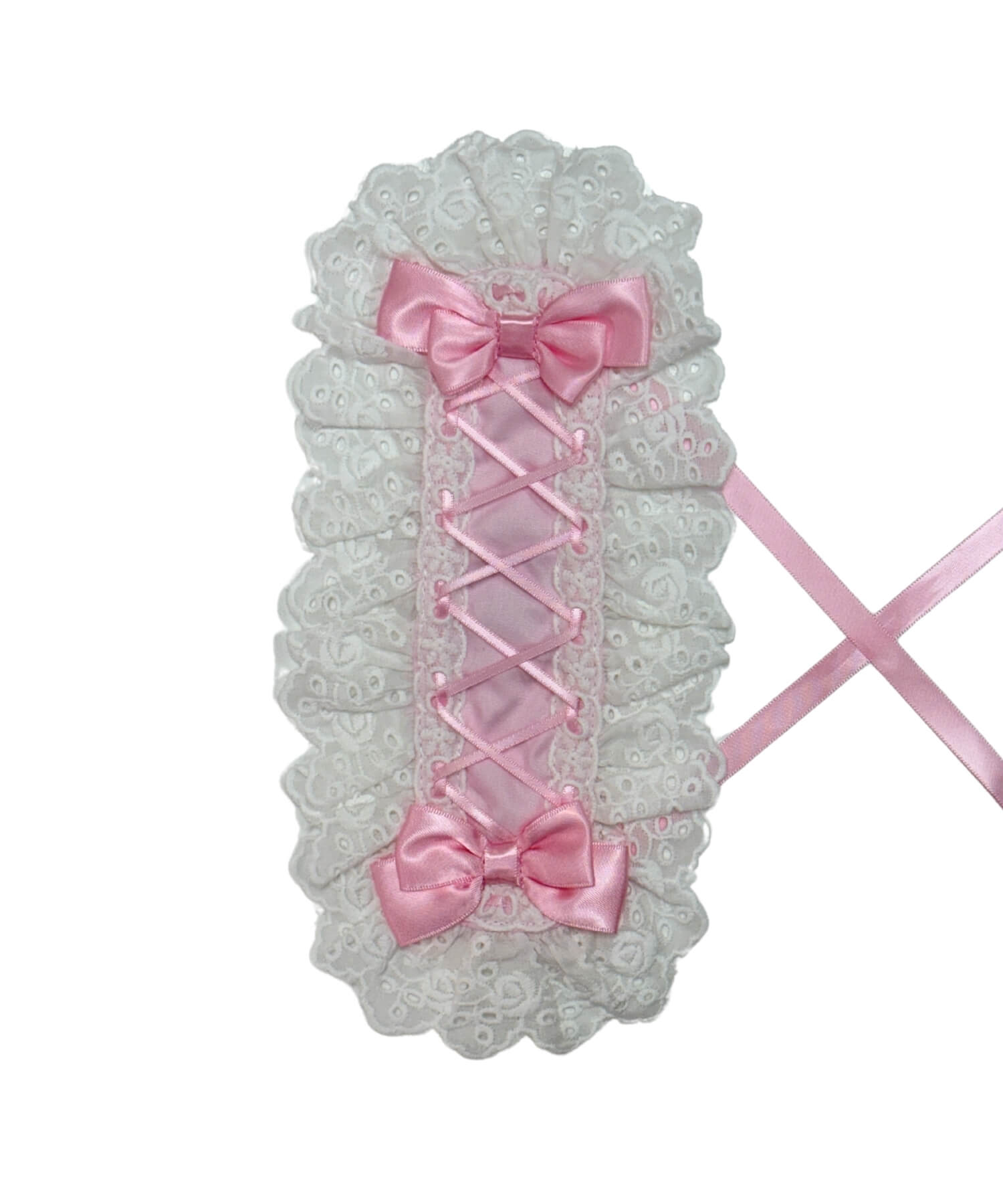 Cut lace ribbon headdress