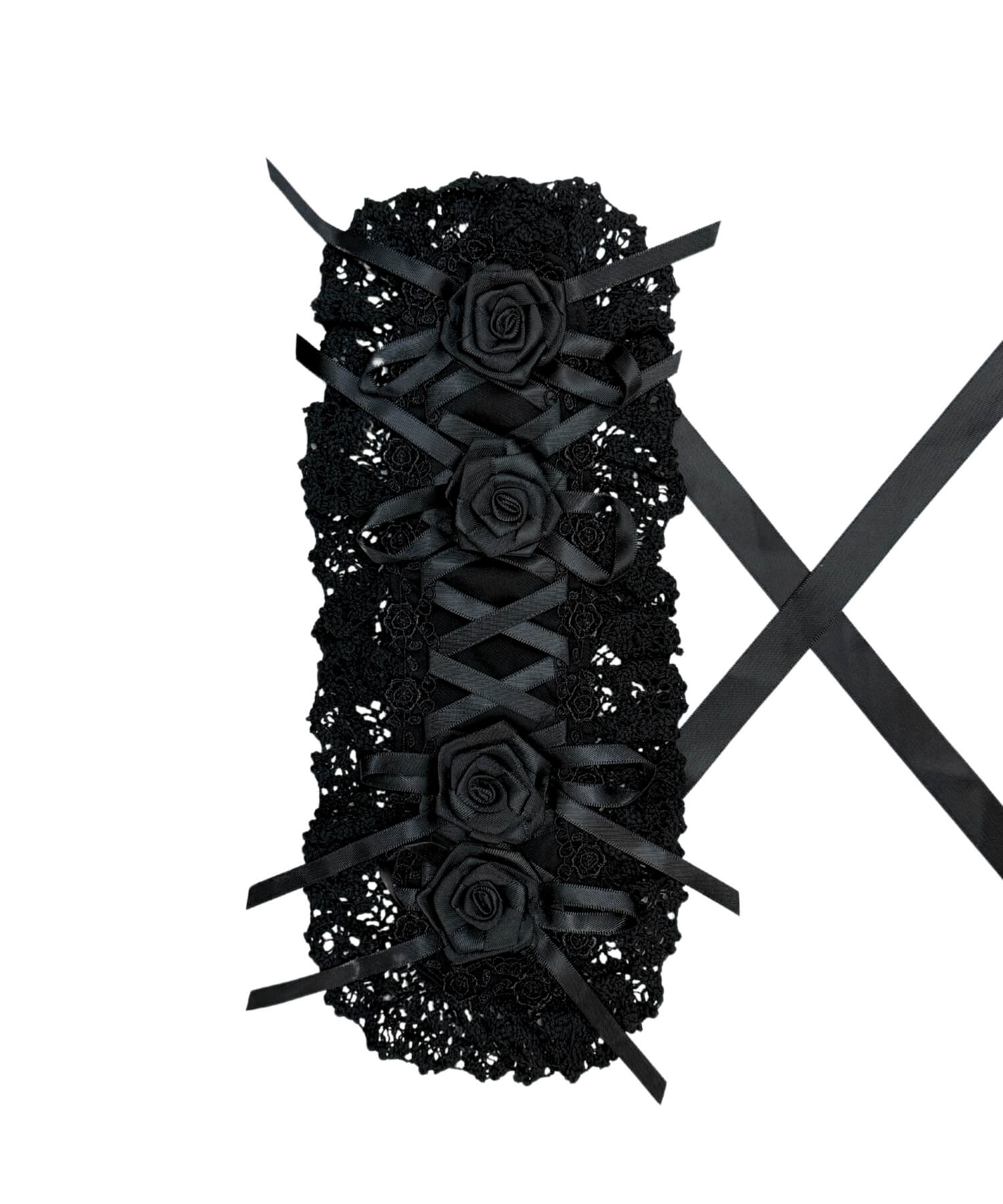 Lace-up double rose head dress