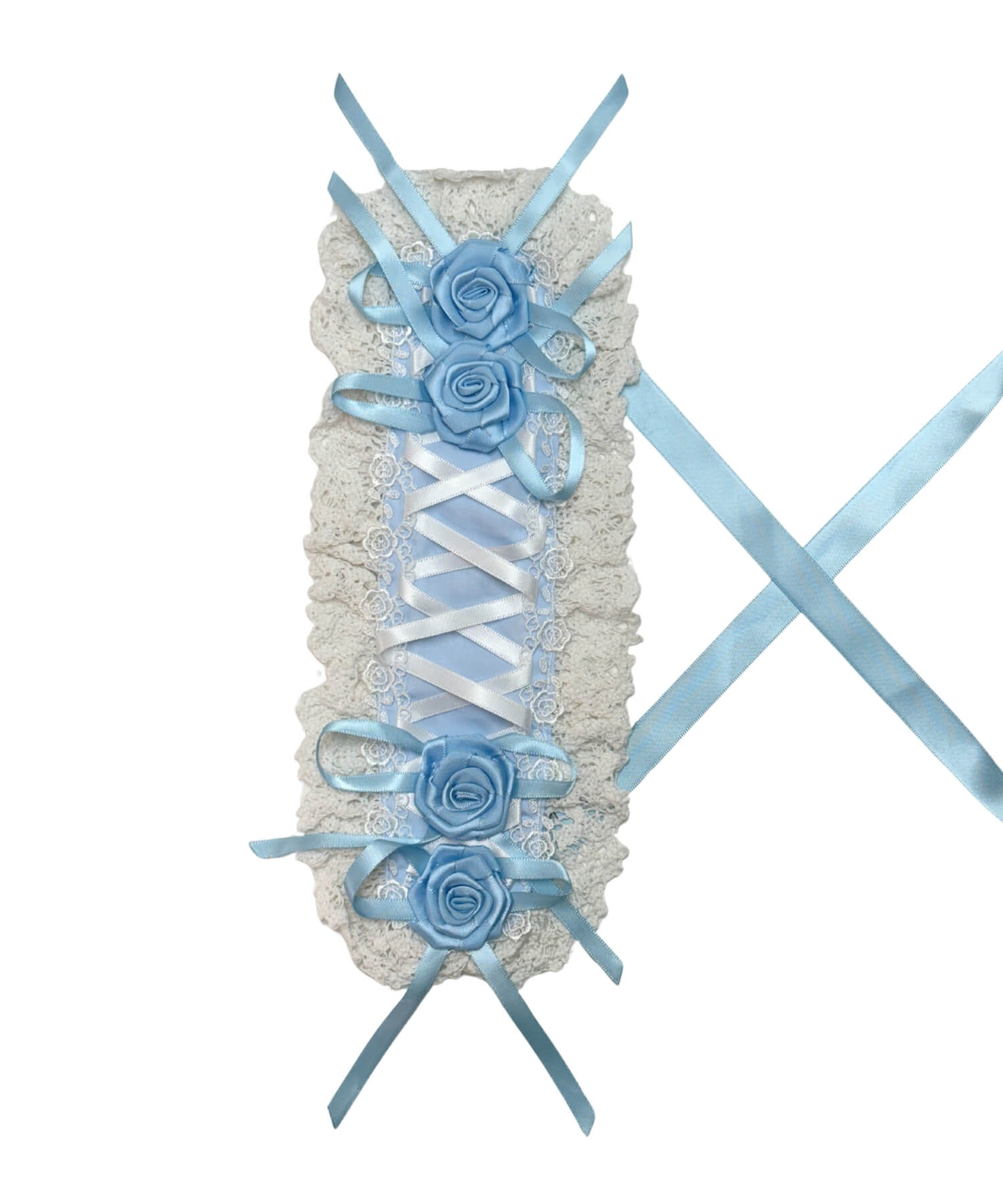 Lace-up double rose head dress