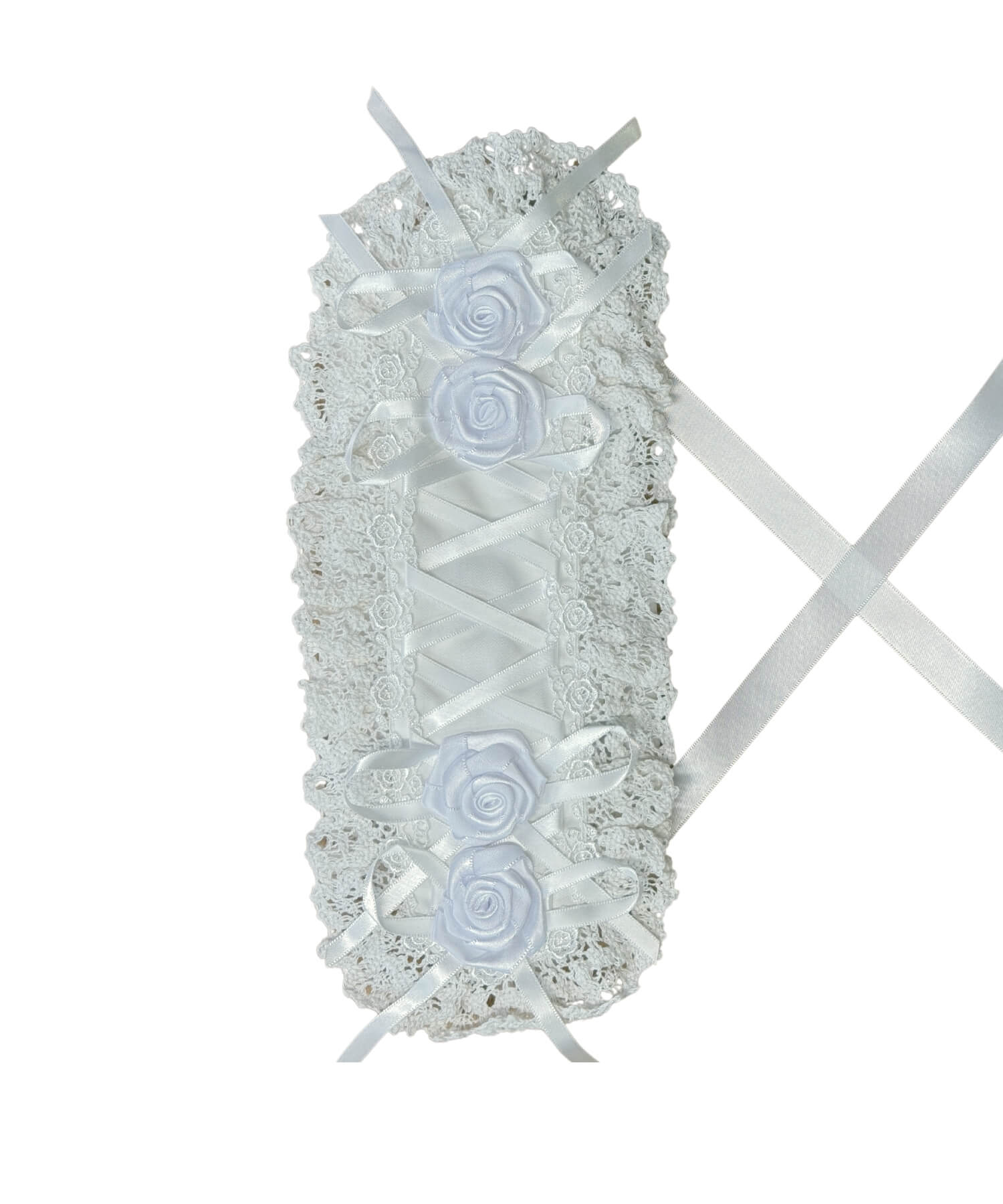 Lace-up double rose head dress