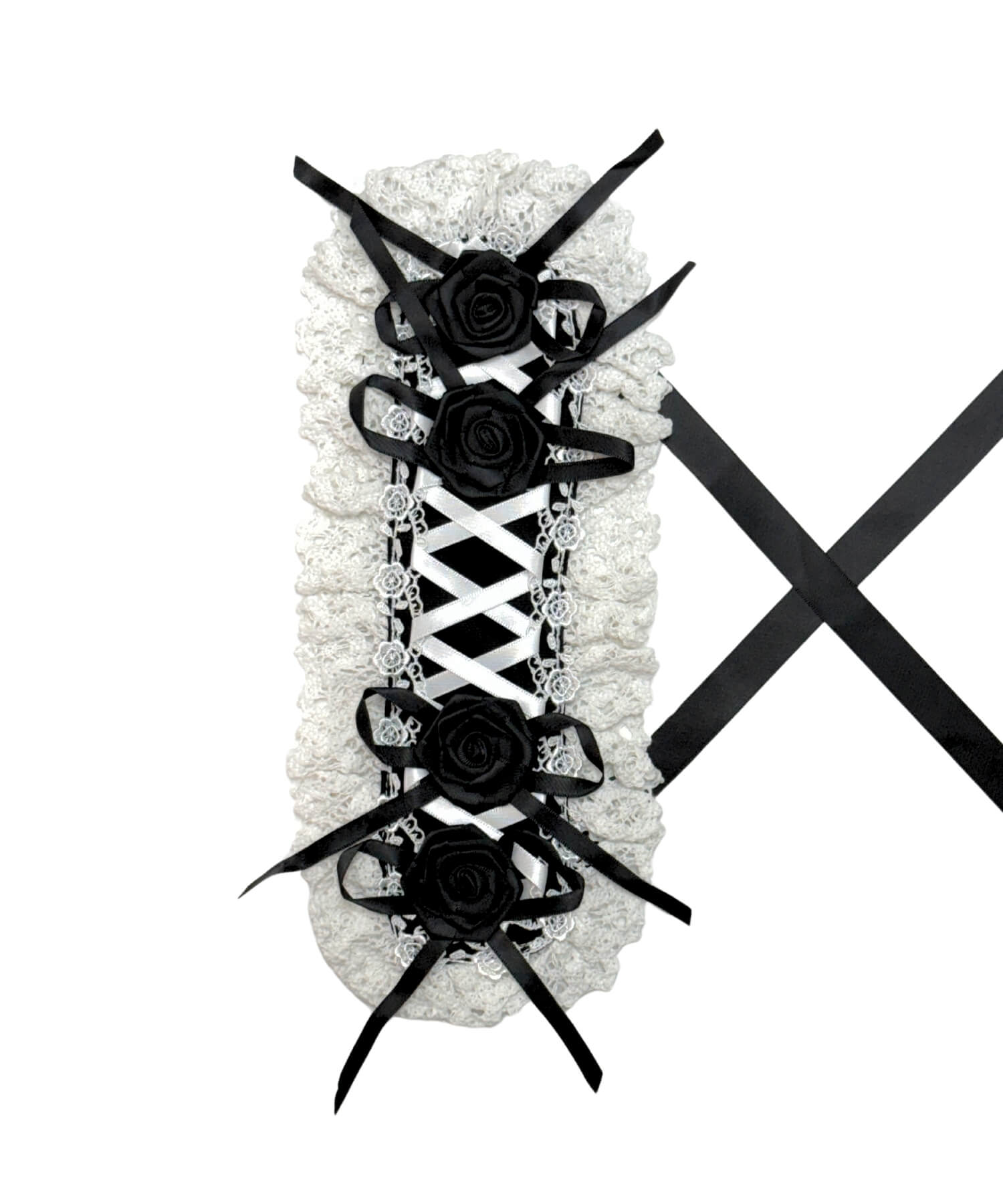Lace-up double rose head dress