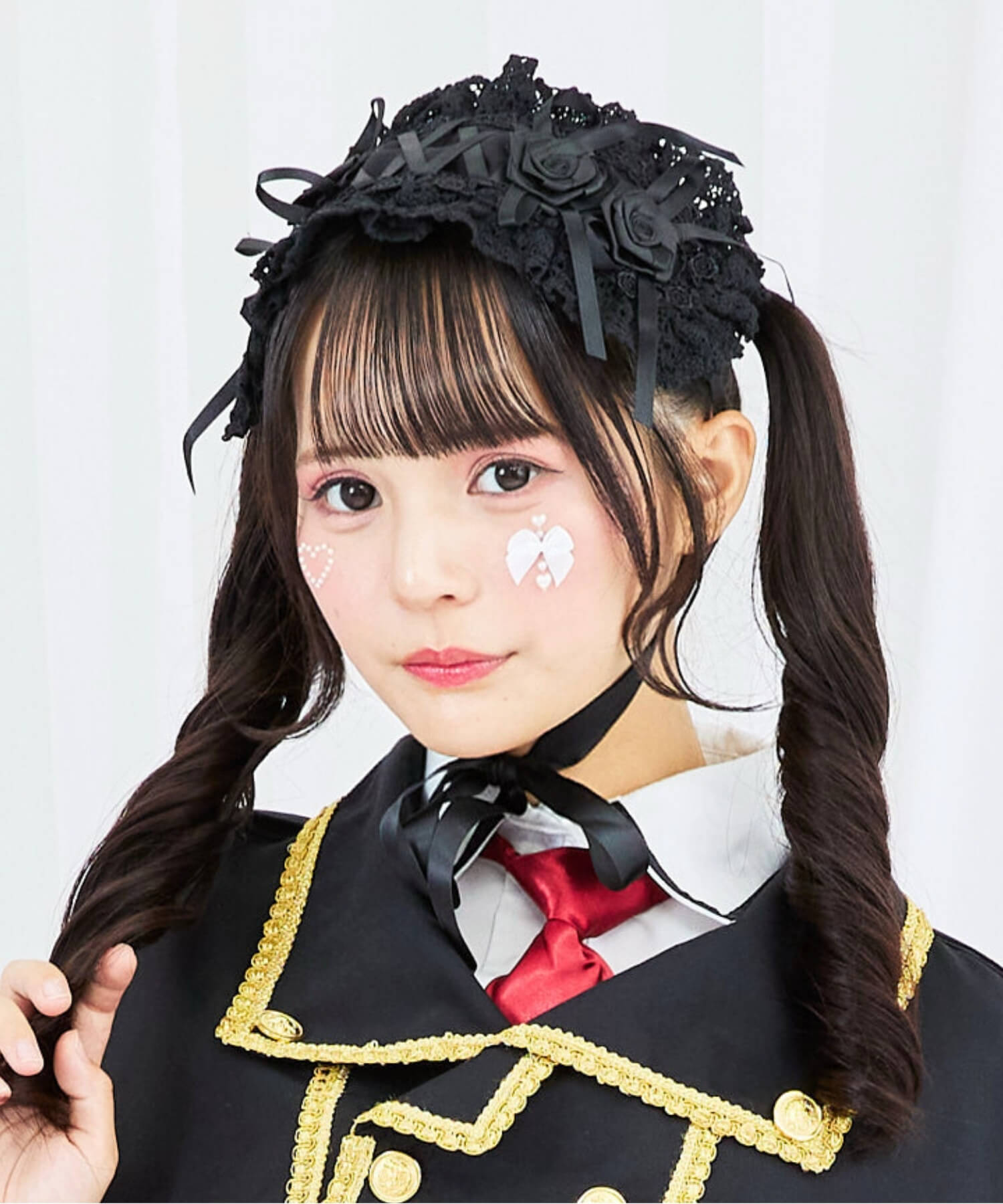 Lace-up double rose head dress