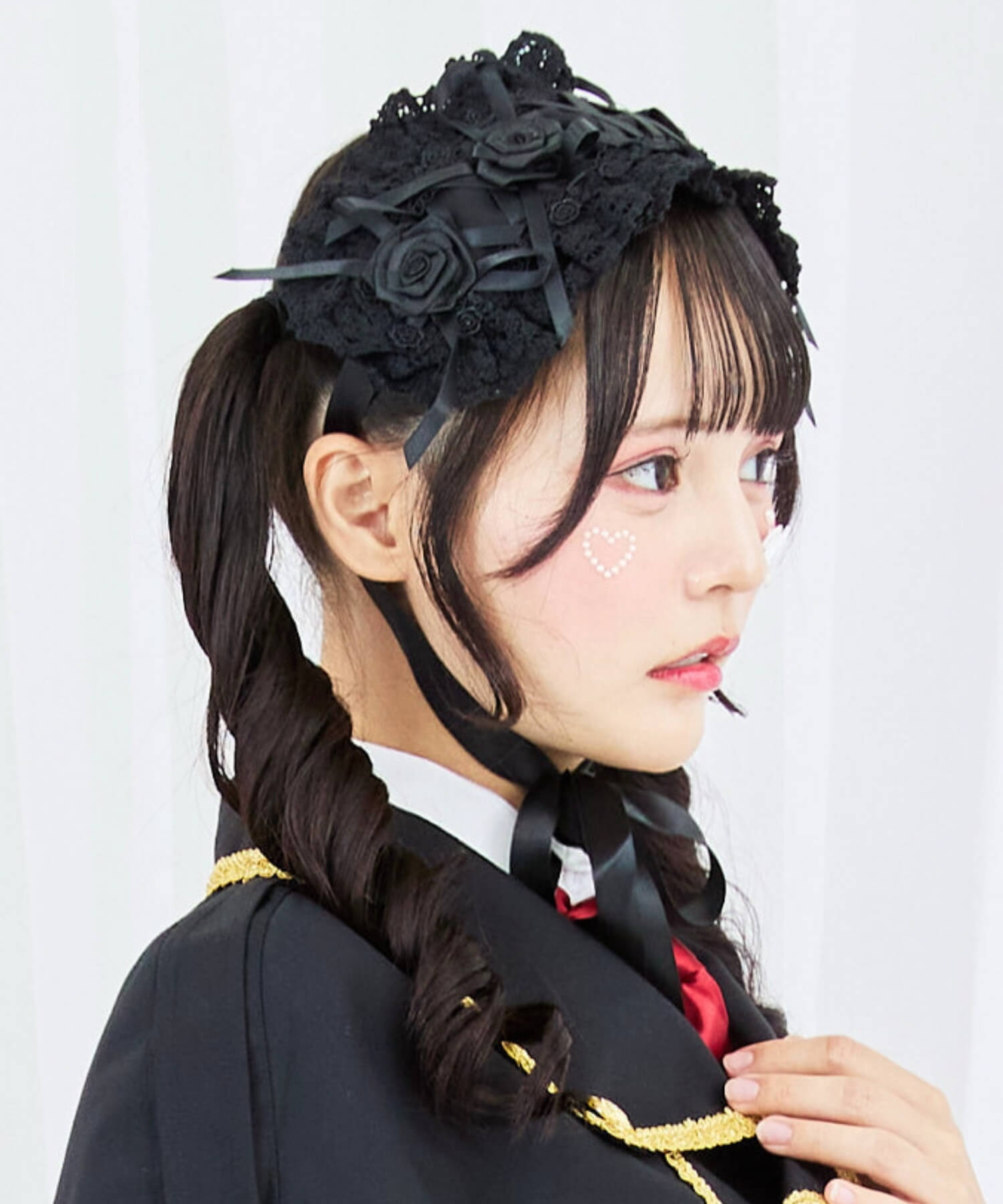 Lace-up double rose head dress