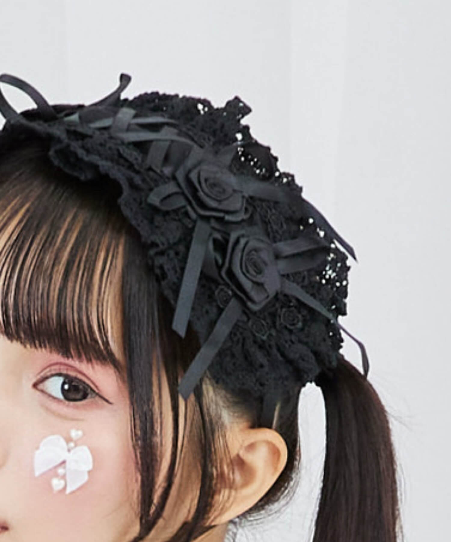 Lace-up double rose head dress