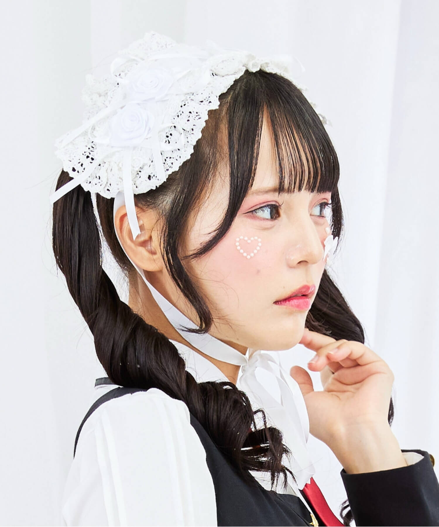 Lace-up double rose head dress