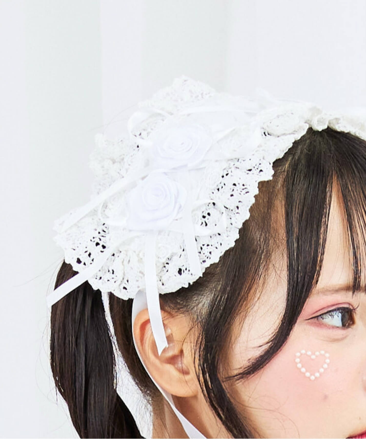 Lace-up double rose head dress