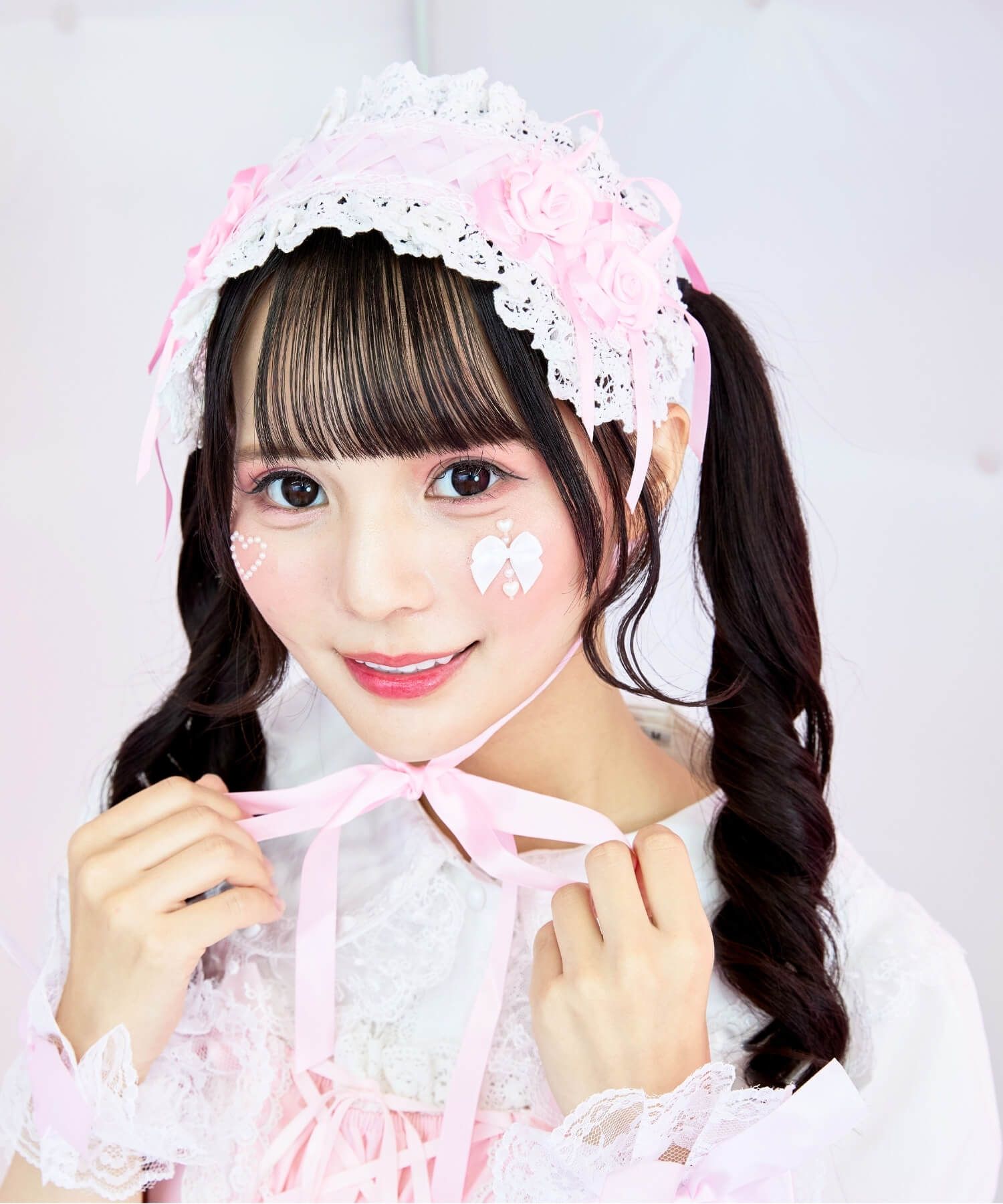 Lace-up double rose head dress