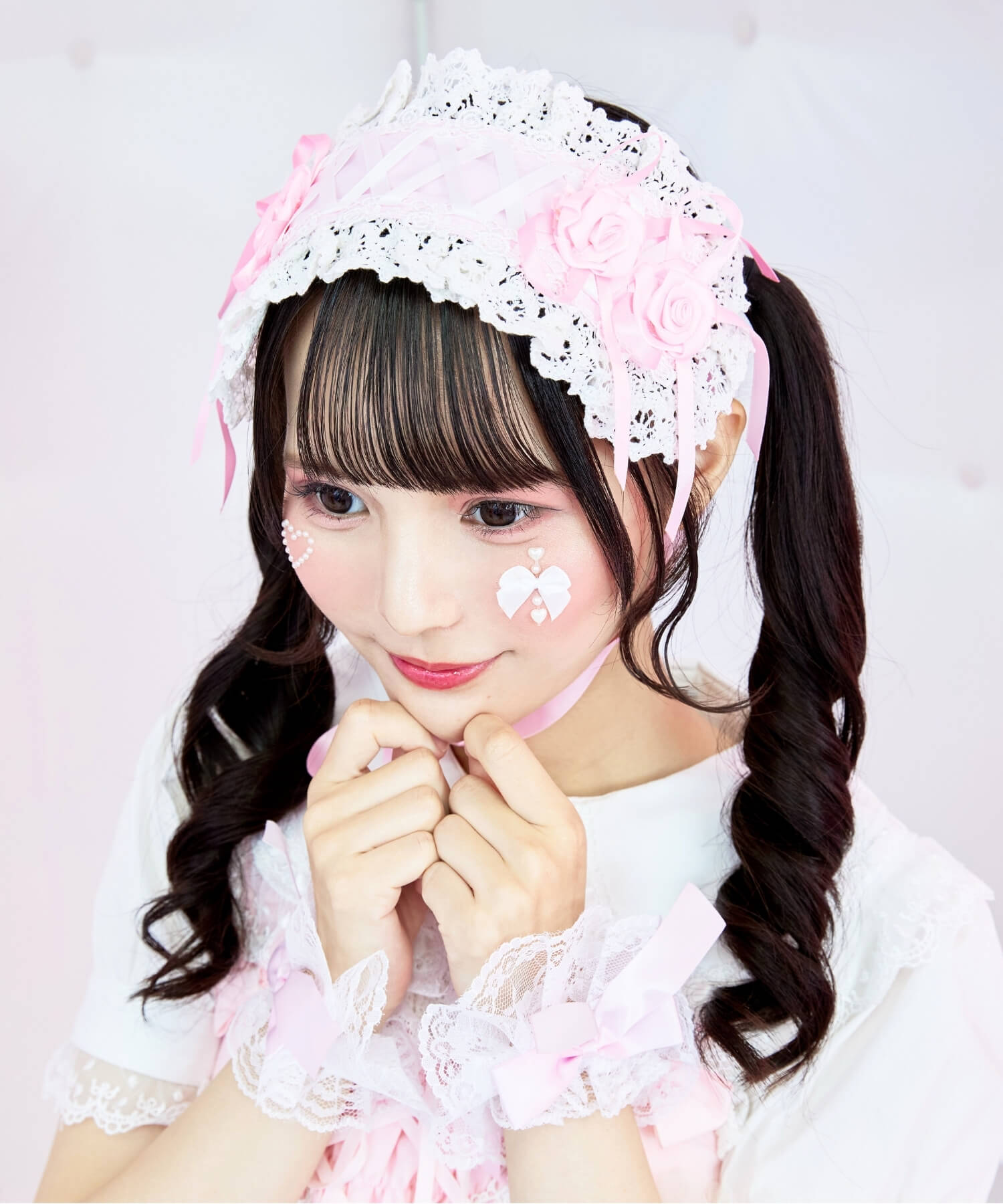 Lace-up double rose head dress