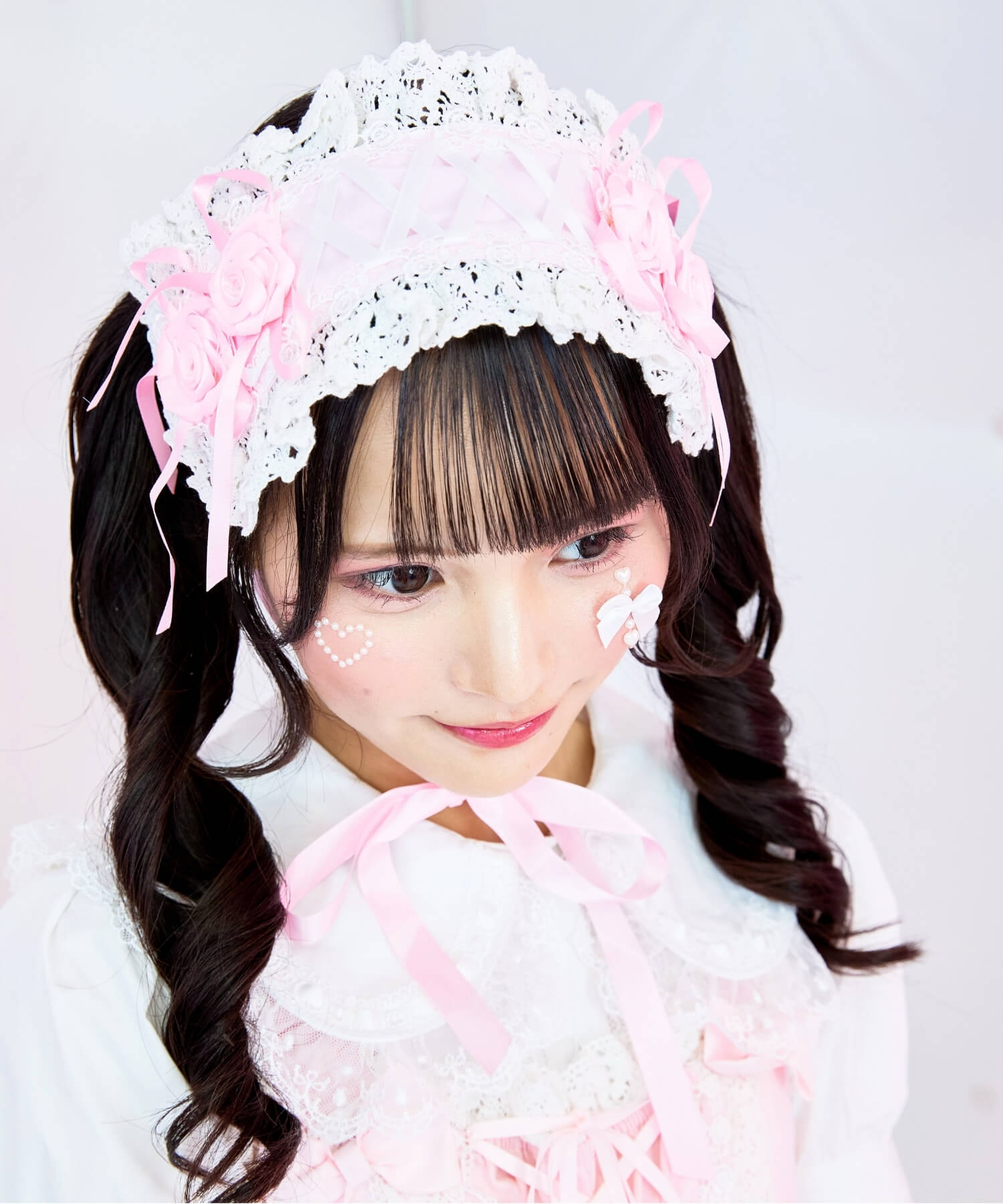 Lace-up double rose head dress