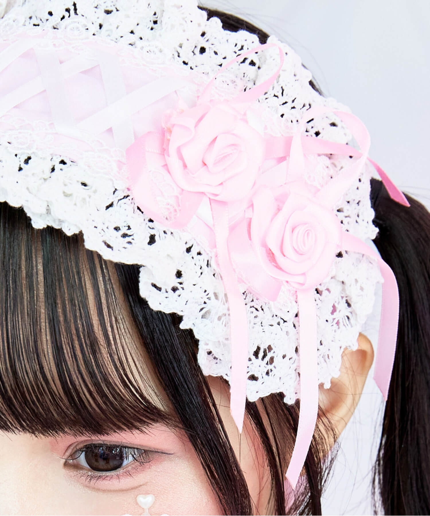 Lace-up double rose head dress