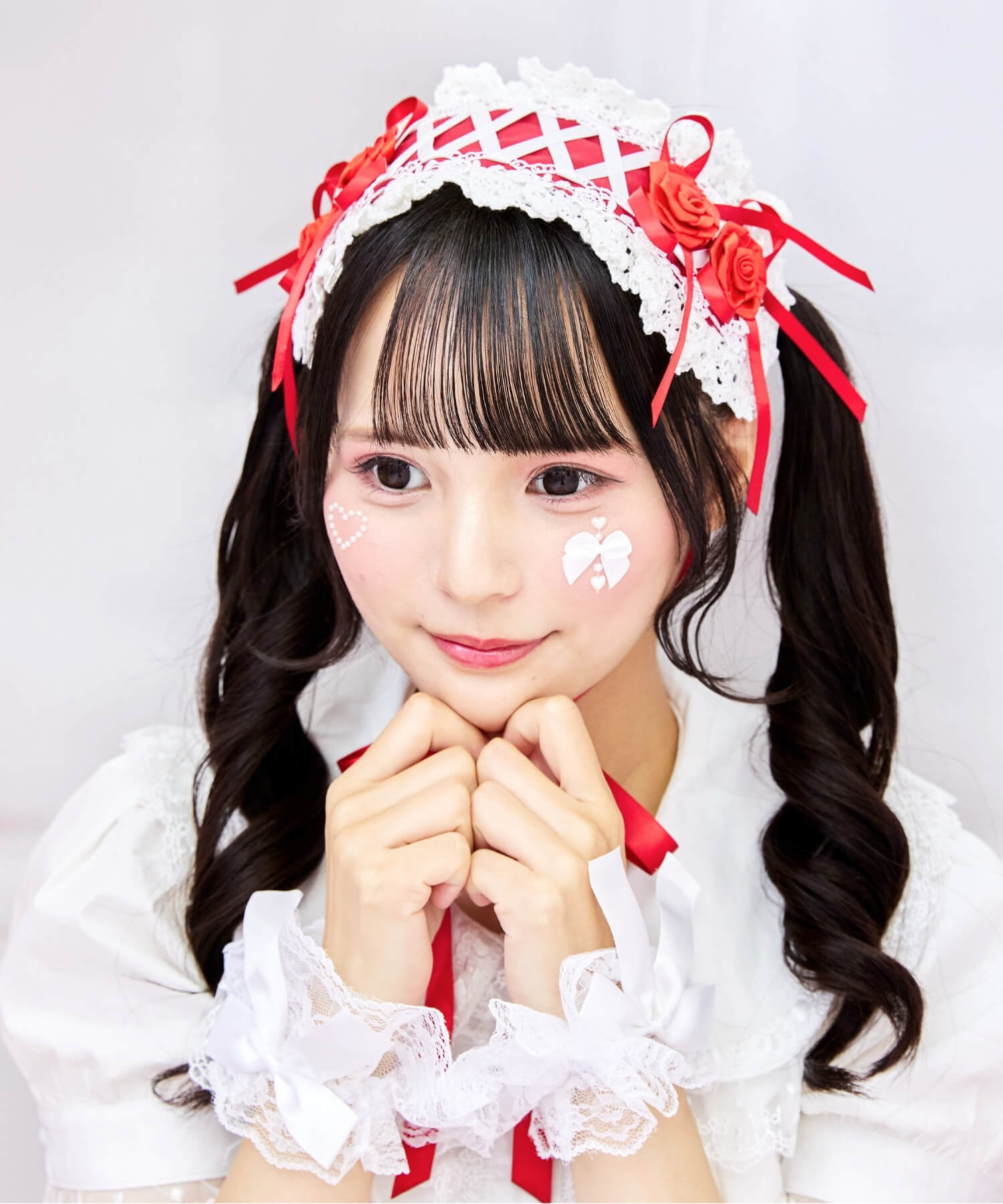 Lace-up double rose head dress