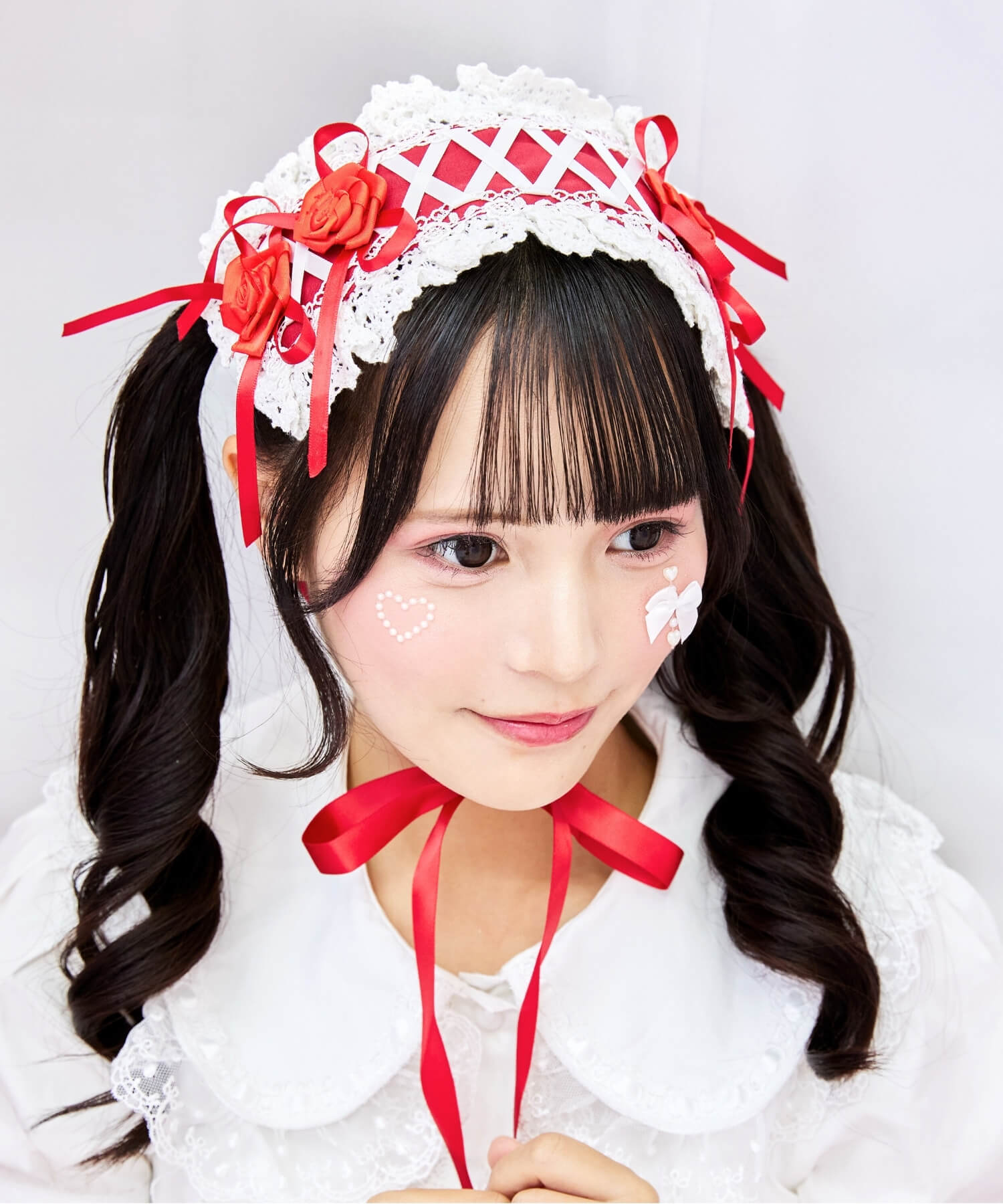Lace-up double rose head dress