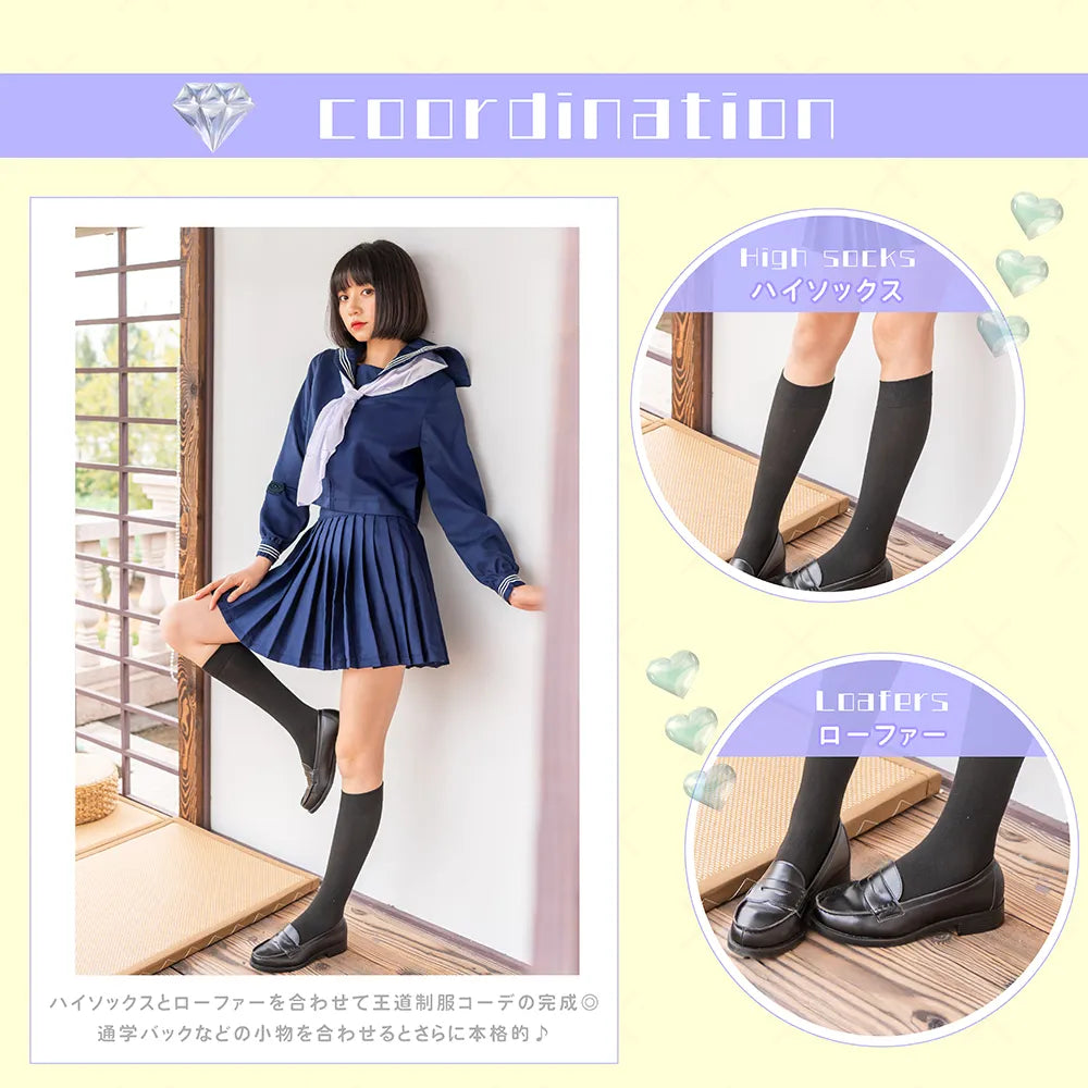 紺×白スカーフセーラー服