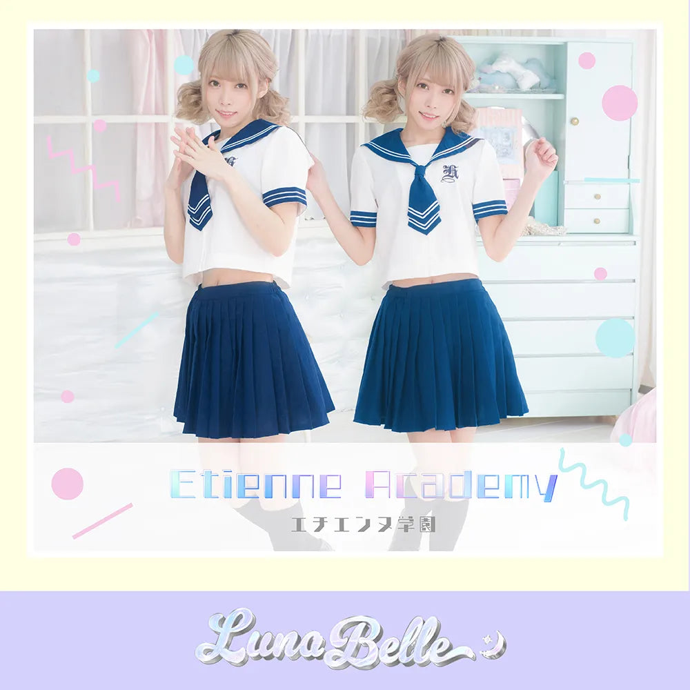 Navy blue with chest embroidery x white tone taisailer (short sleeve)