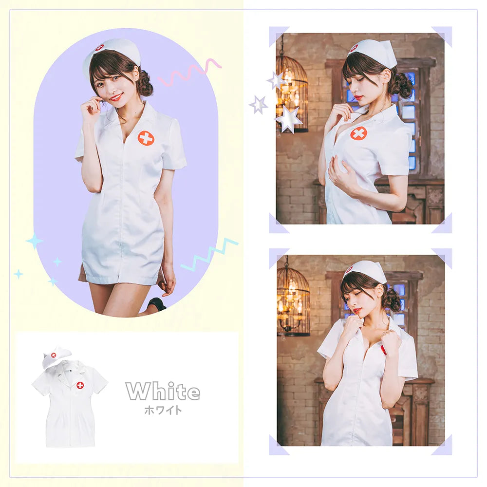 赤丸白十字の前ファスナータイトナース