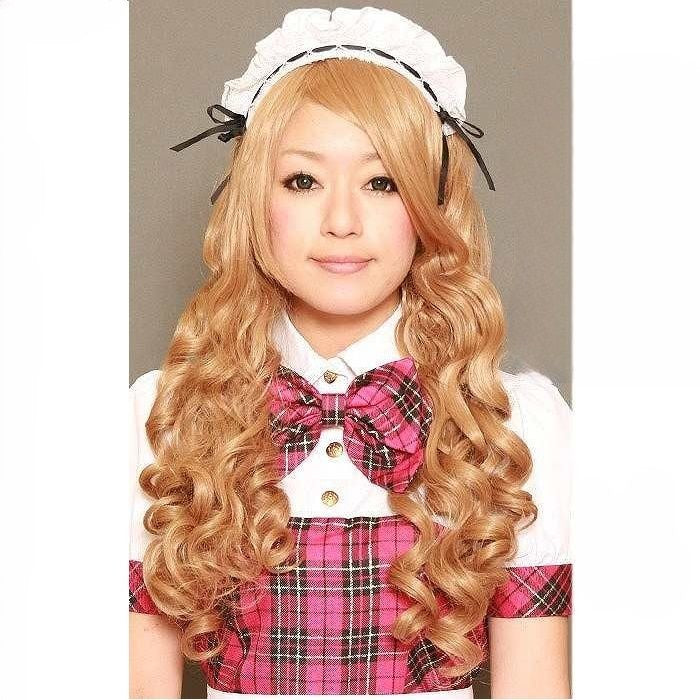 Vertical rolled curl semi long wig 60cm