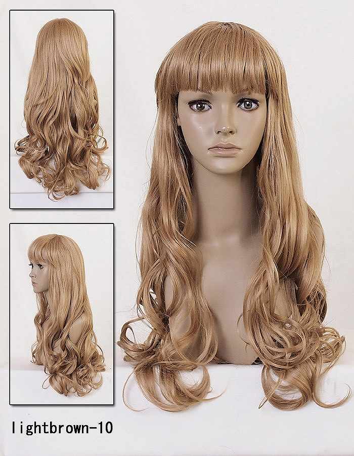 Short front long curled wig