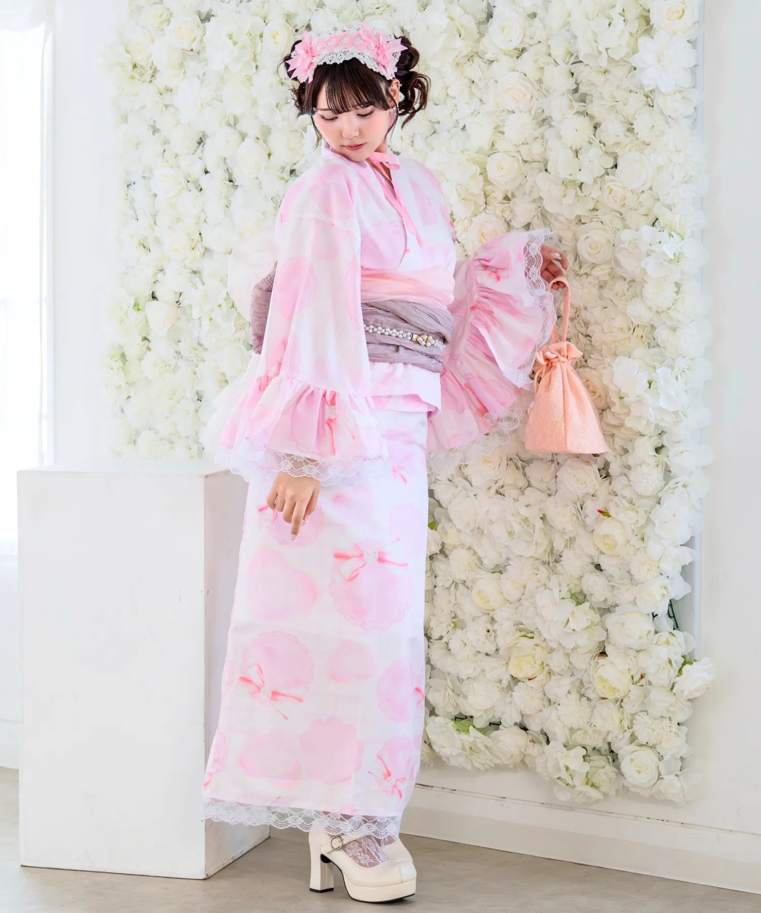 凛姫浴衣 プリンセスハートレース ロリータ浴衣 単品