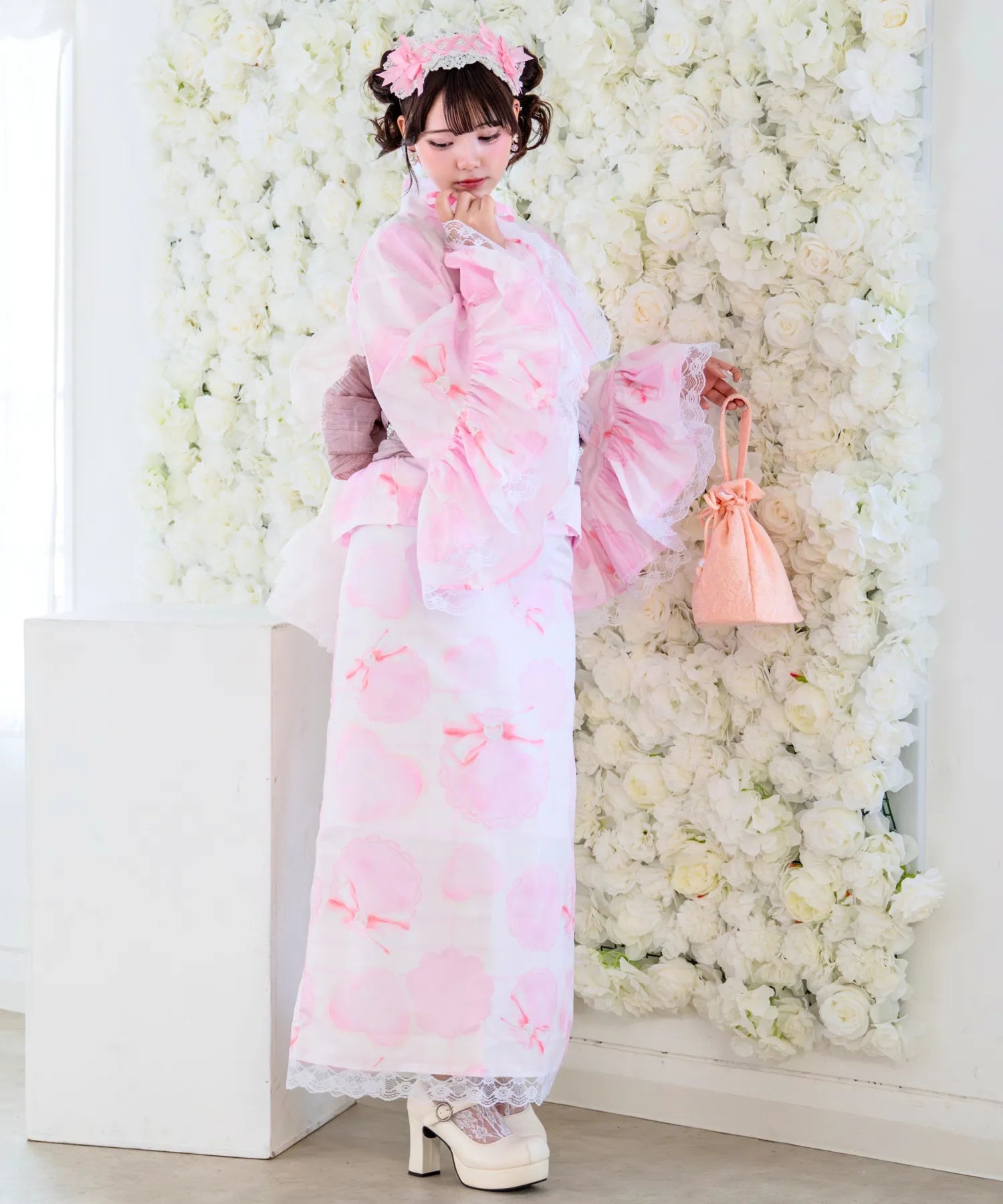 凛姫浴衣 プリンセスハートレース ロリータ浴衣 単品