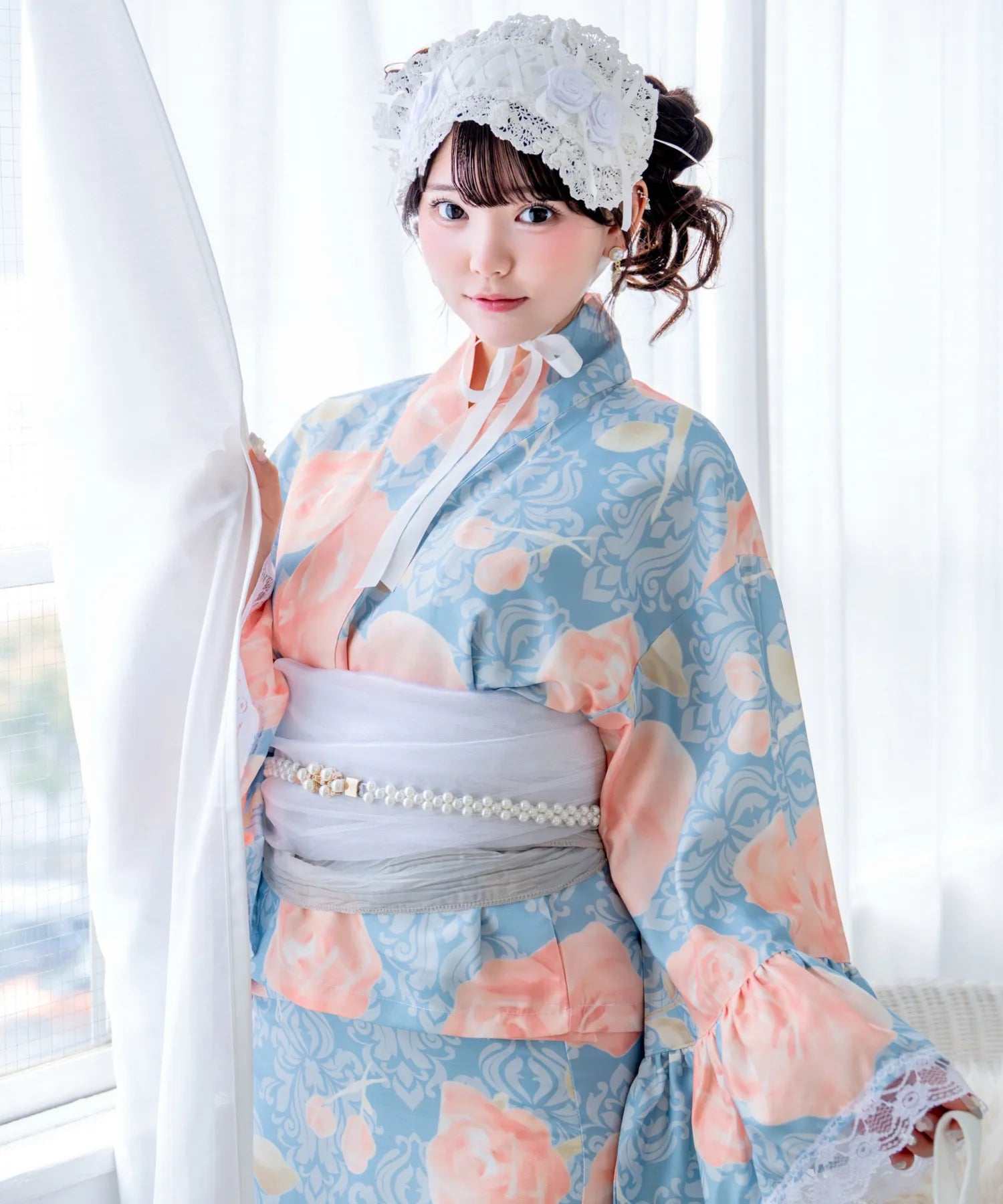 凛姫浴衣 クラシカルアンティークローズ ロリータ浴衣 単品