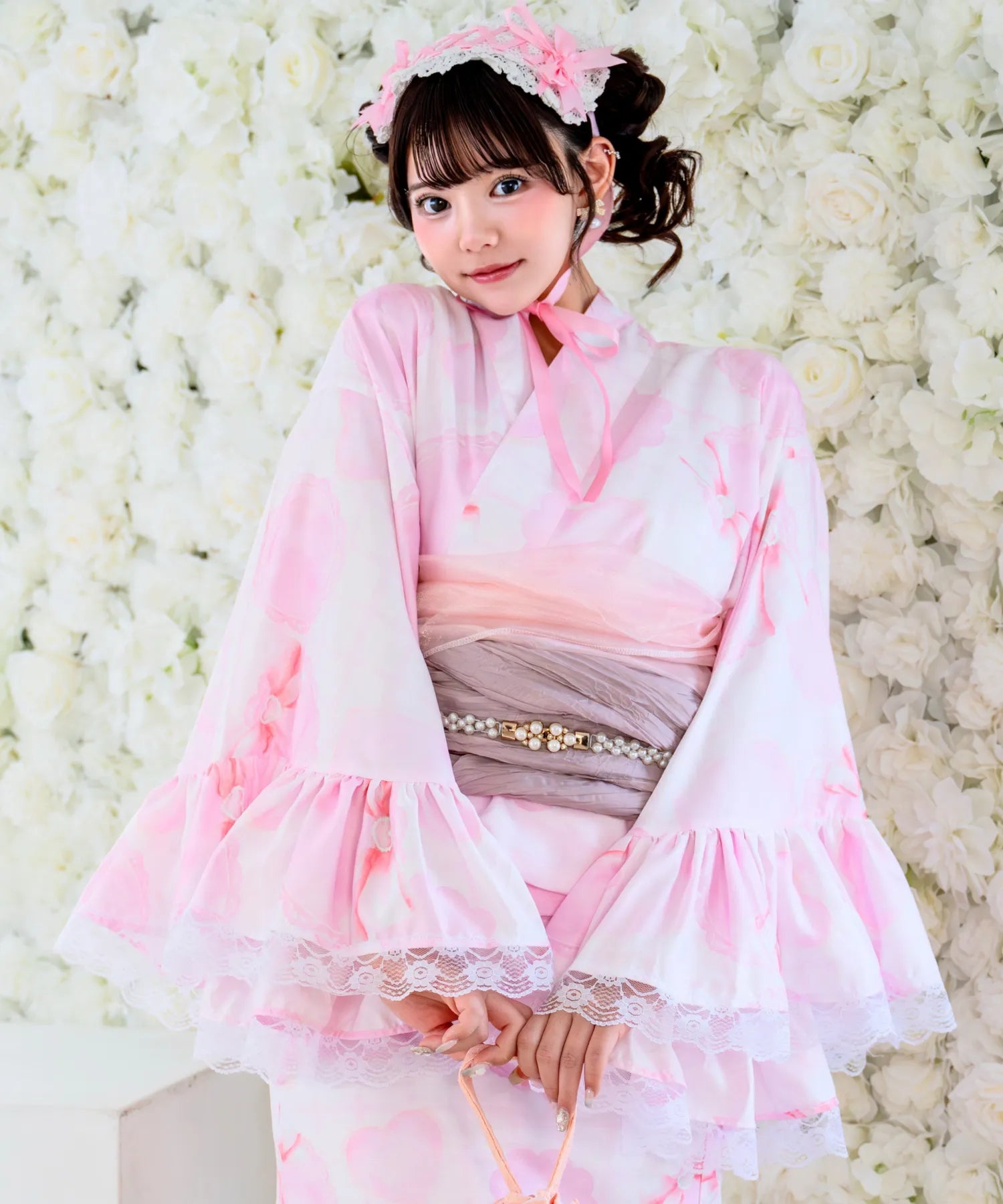 【予約商品 ❘ 5/20までに出荷予定】凛姫浴衣 プリンセスハートレース ロリータ浴衣 3点セット