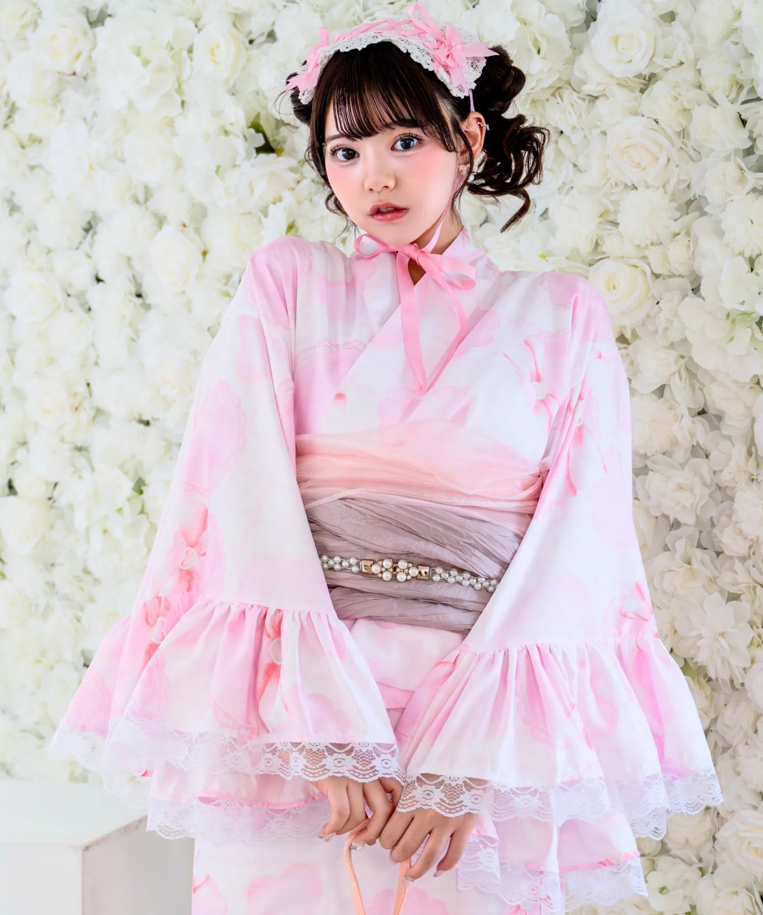 【予約商品 ❘ 5/20までに出荷予定】凛姫浴衣 プリンセスハートレース ロリータ浴衣 3点セット