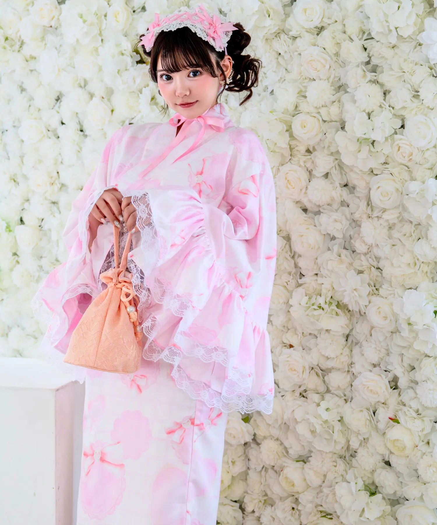 Rinhime Yukata Princess Heart Lace Lolita Yukata 3-piece Set