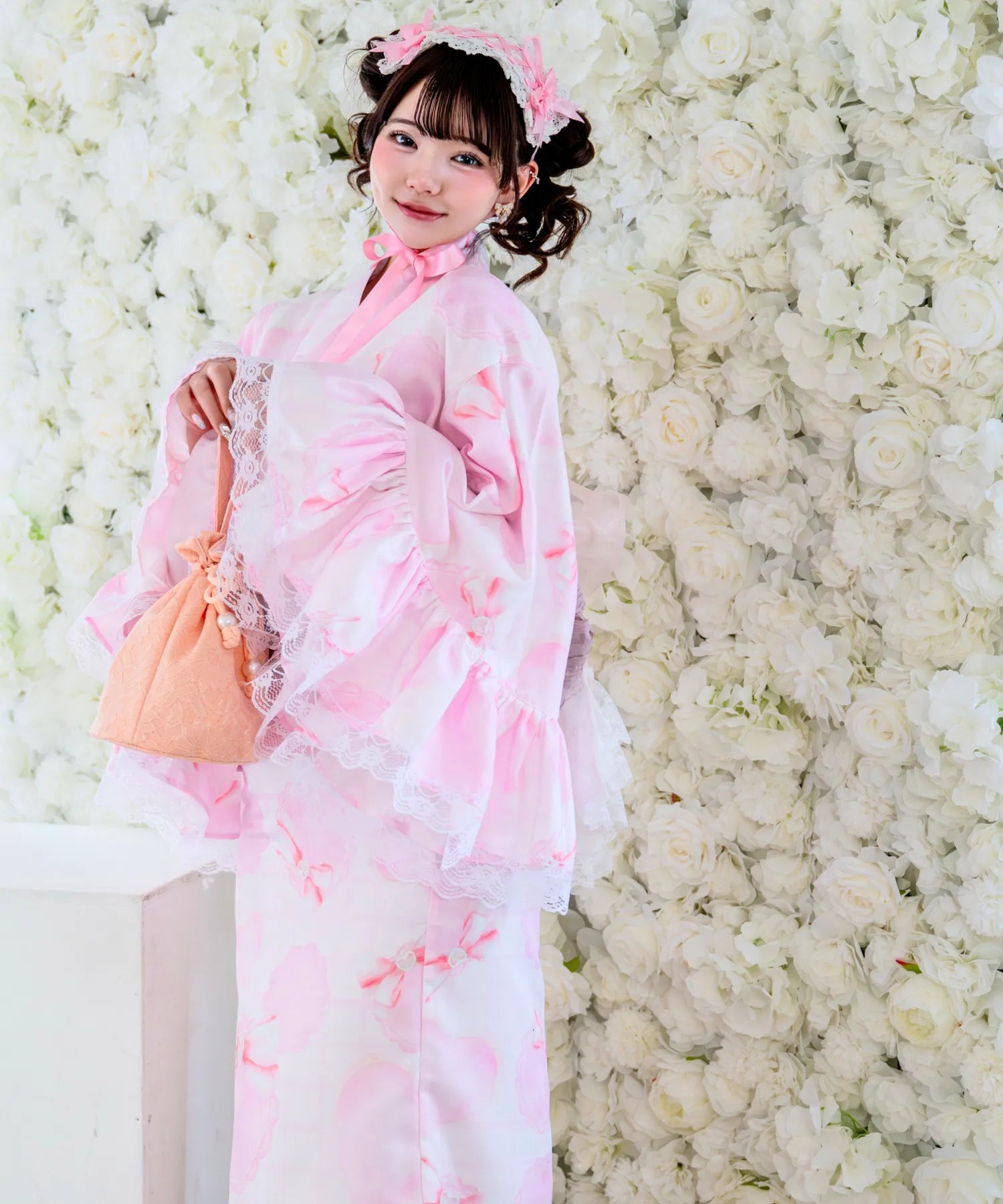 Rinhime Yukata Princess Heart Lace Lolita Yukata 3-piece Set
