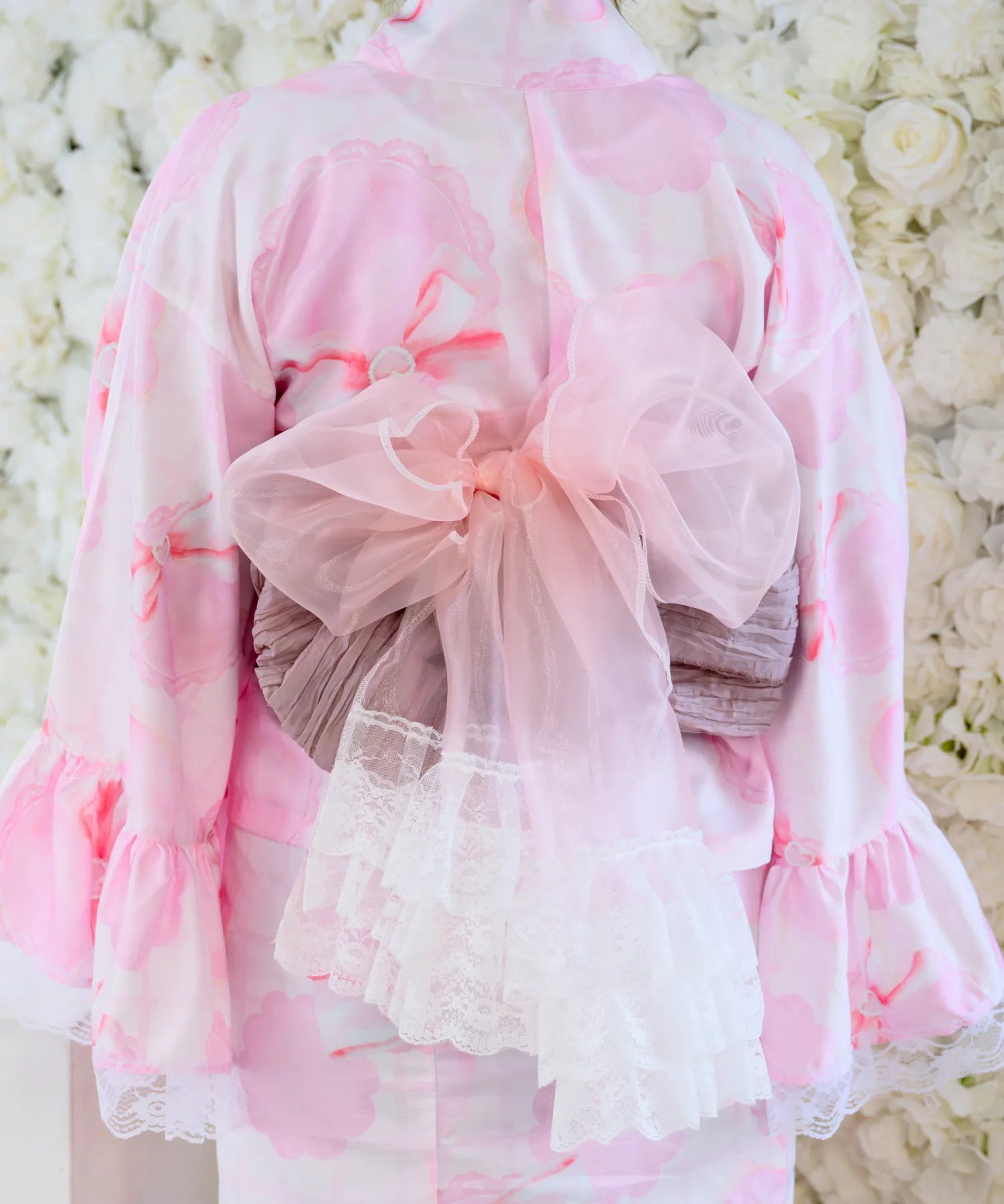 Rinhime Yukata Princess Heart Lace Lolita Yukata 3-piece Set