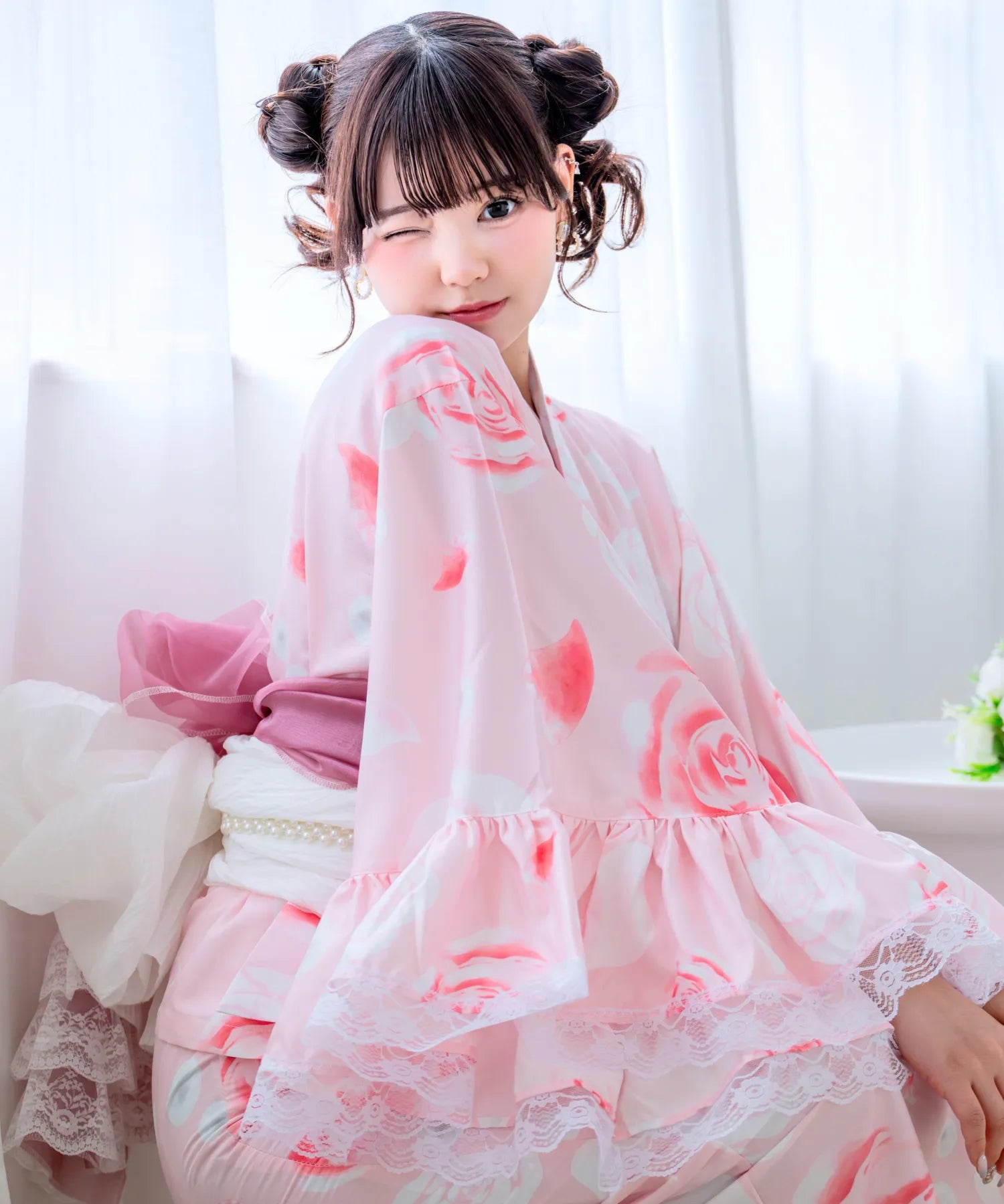 【予約商品 ❘ 5/20までに出荷予定】凛姫浴衣 ローズティアラドール ロリータ浴衣 3点セット