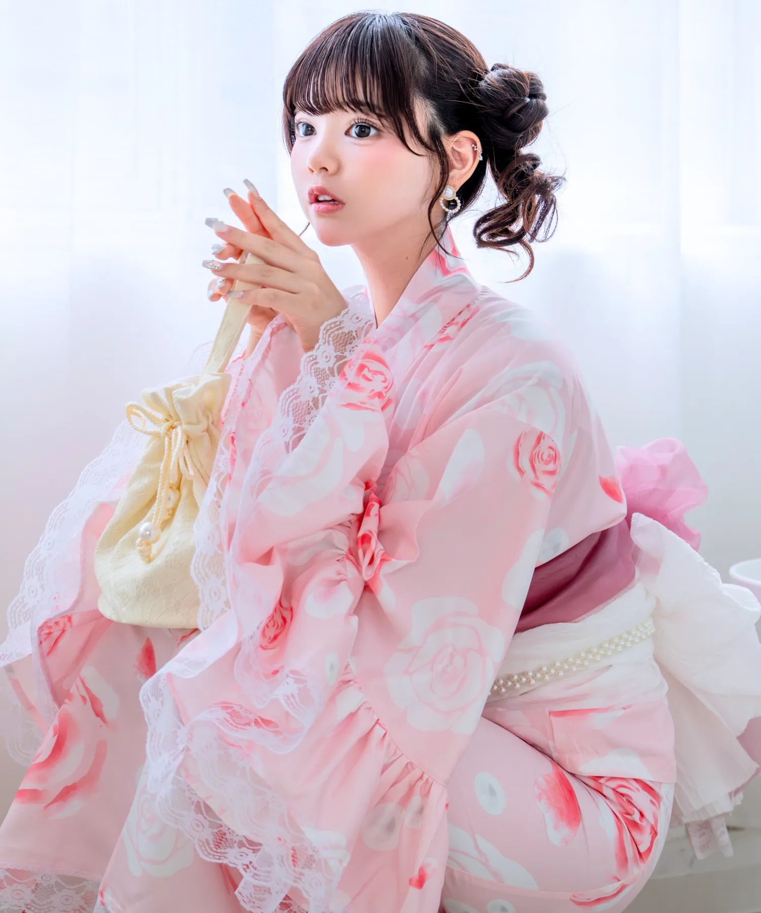 【予約商品 ❘ 5/20までに出荷予定】凛姫浴衣 ローズティアラドール ロリータ浴衣 3点セット