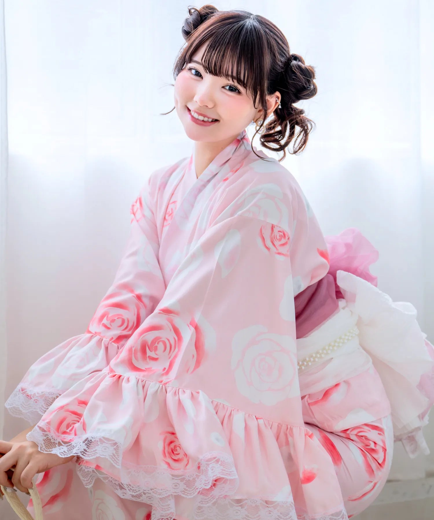 Rose Tiara Doll Princess Rinka Lolita Kimono 3-Piece Set