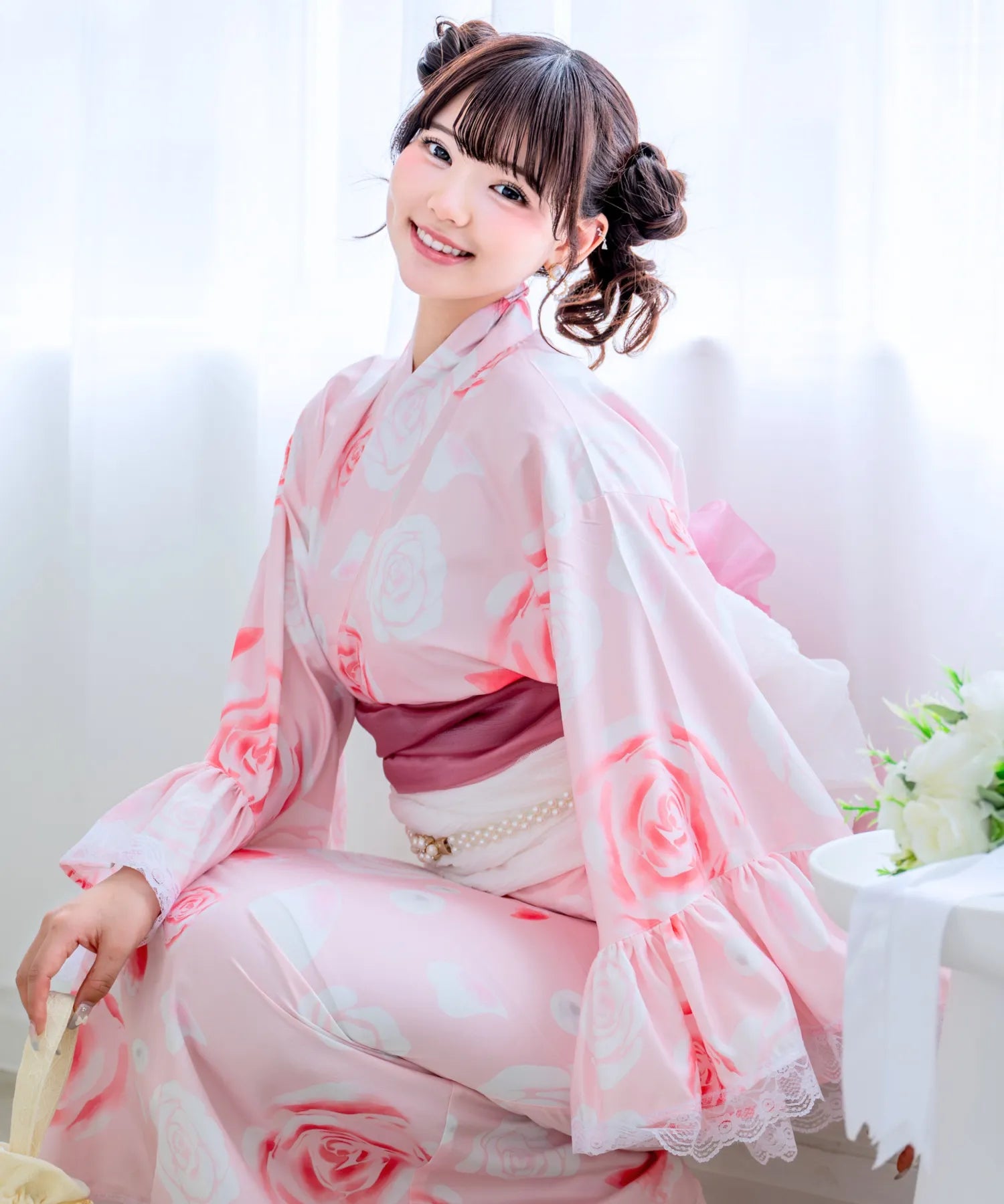 Rose Tiara Doll Princess Rinka Lolita Kimono 3-Piece Set