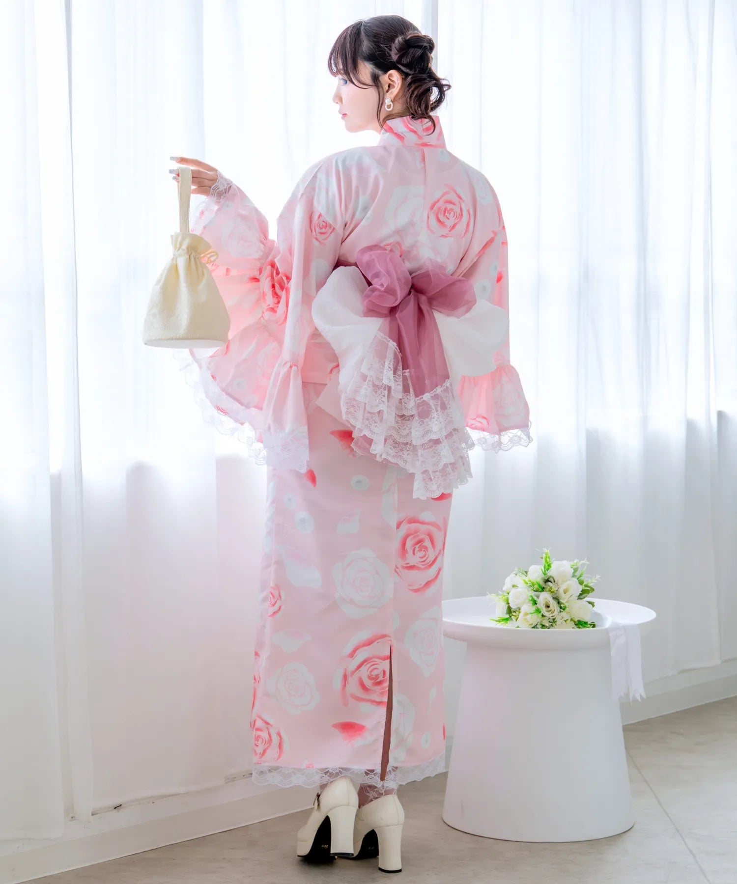 Rose Tiara Doll Princess Rinka Lolita Kimono 3-Piece Set